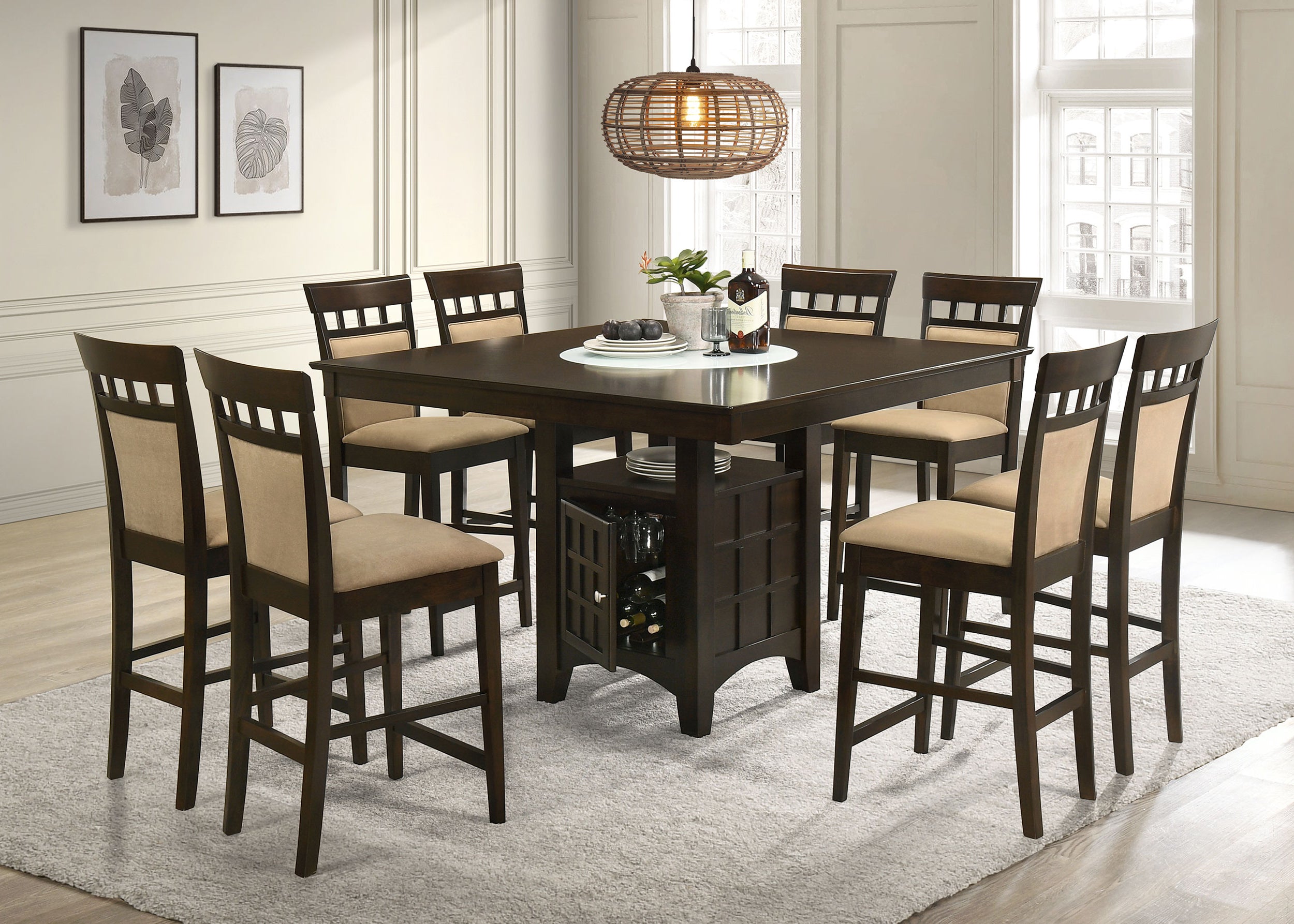 Gabriel 52-inch Counter Height Dining Table Cappuccino-CoasterEveryday