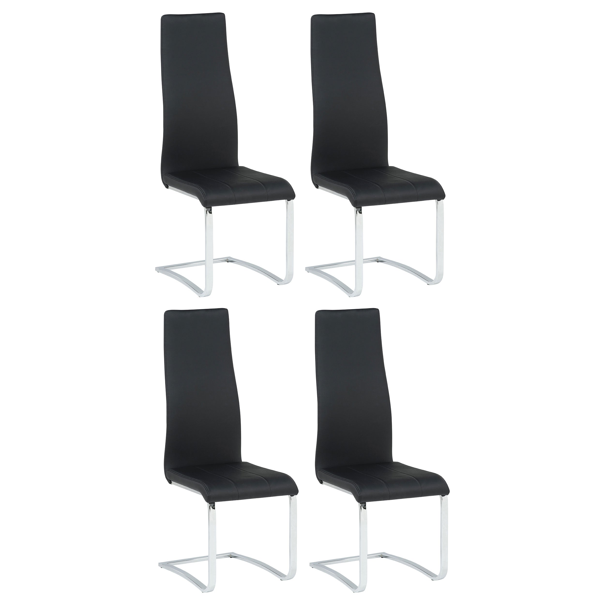 Montclair Upholstered Dining Side Chair Black (Set of 4)-CoasterEveryday