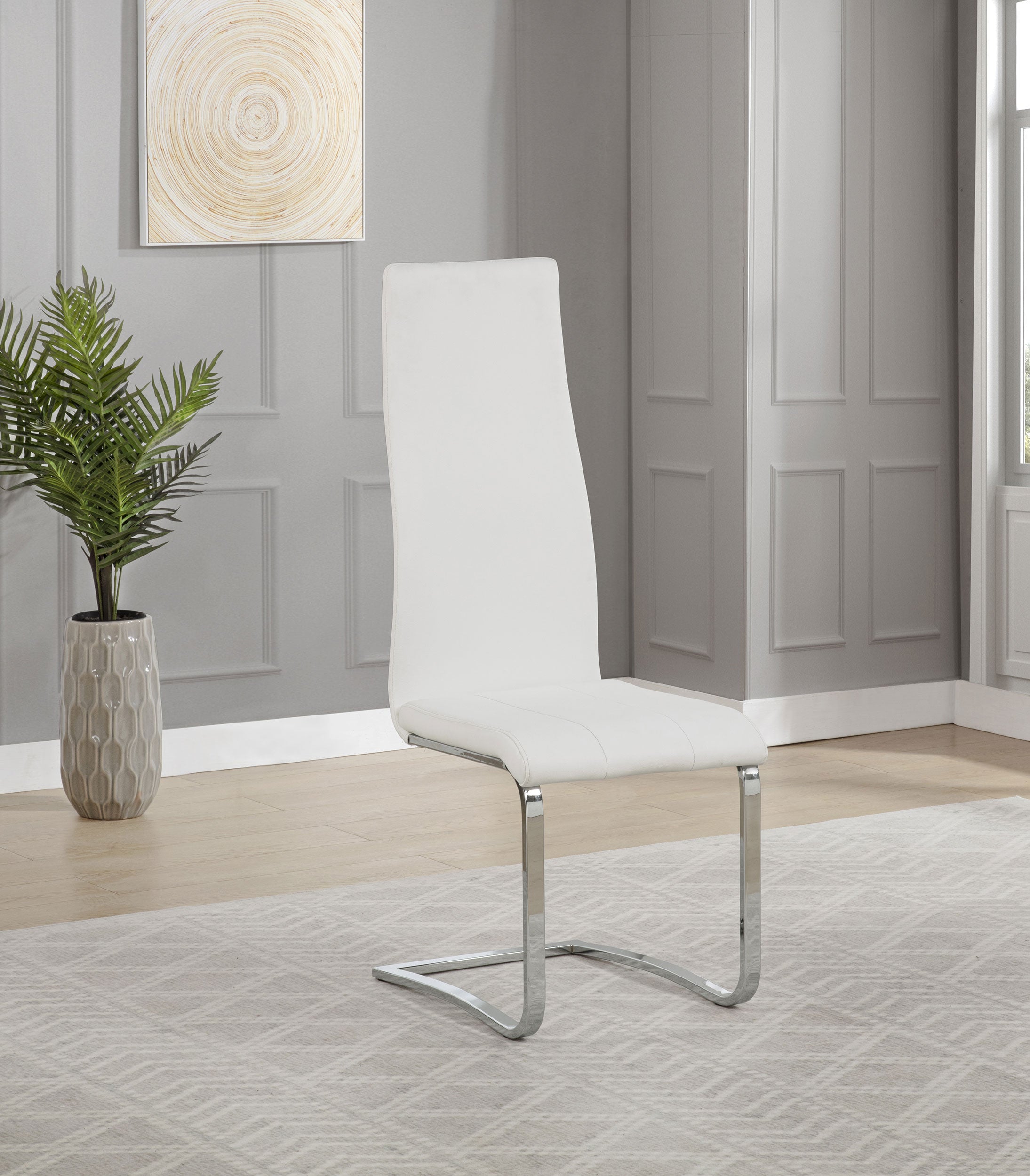 Montclair Upholstered Dining Side Chair White (Set of 4)-CoasterEveryday