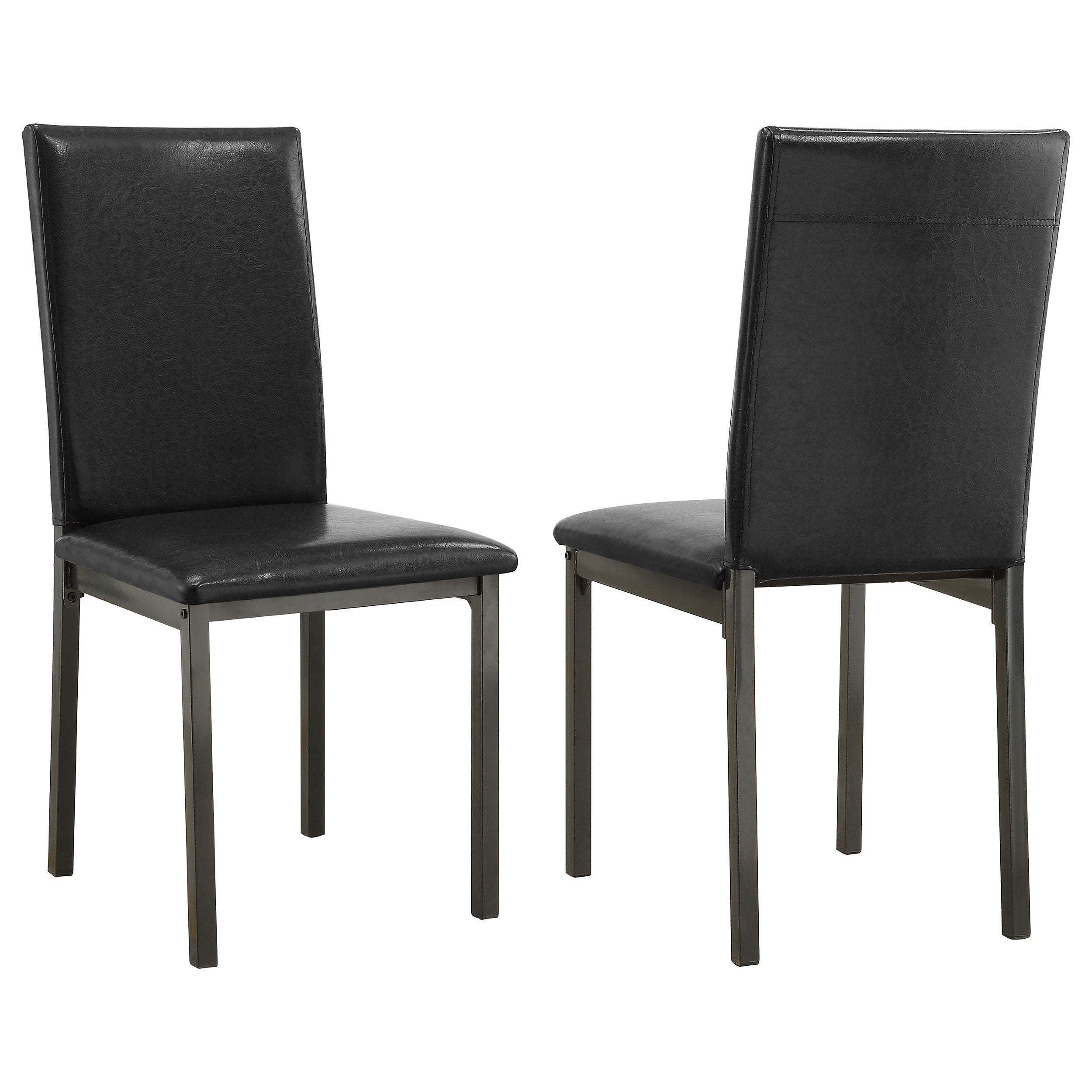 Garza Upholstered Dining Side Chair Black (Set of 2)-CoasterEveryday
