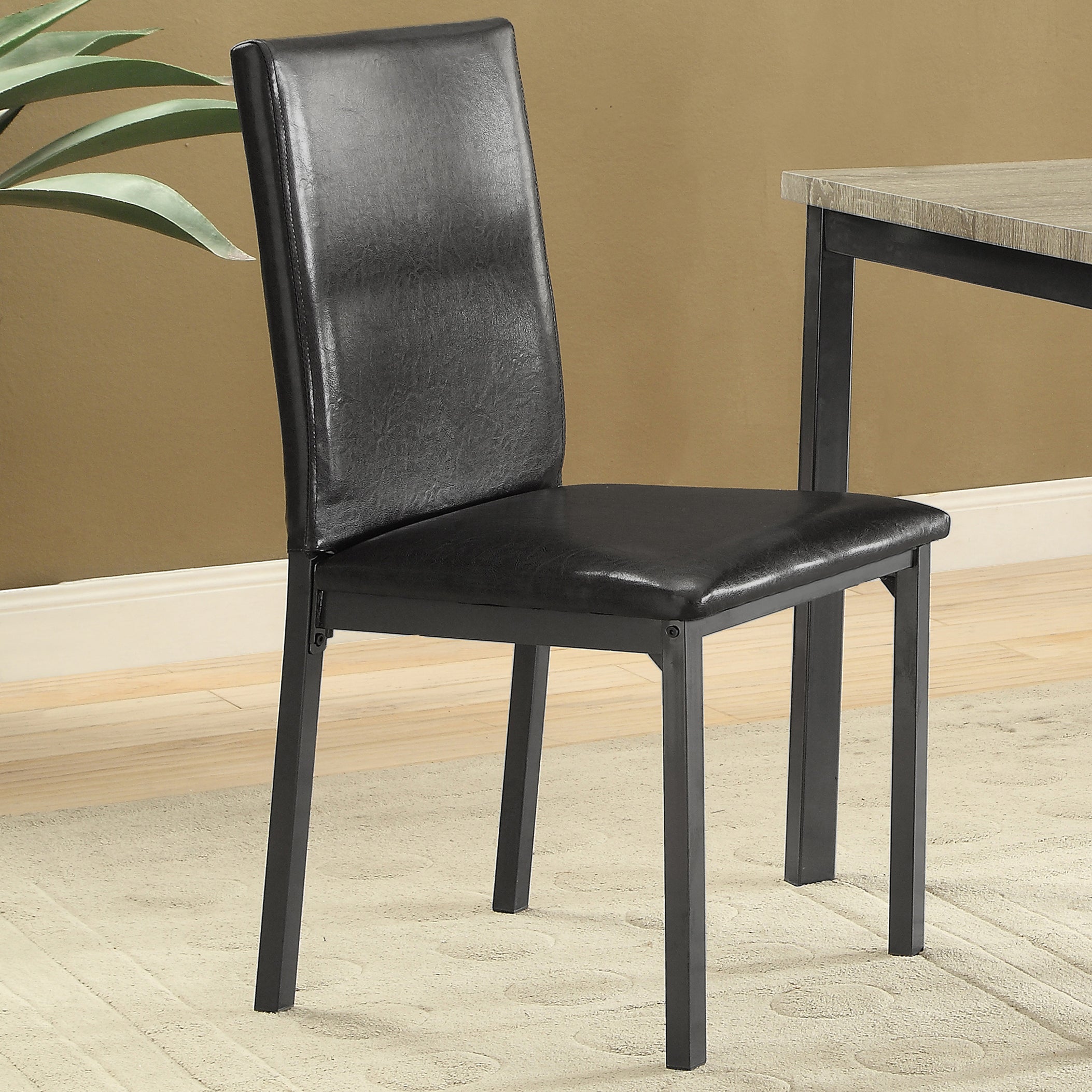 Garza Upholstered Dining Side Chair Black (Set of 2)-CoasterEveryday