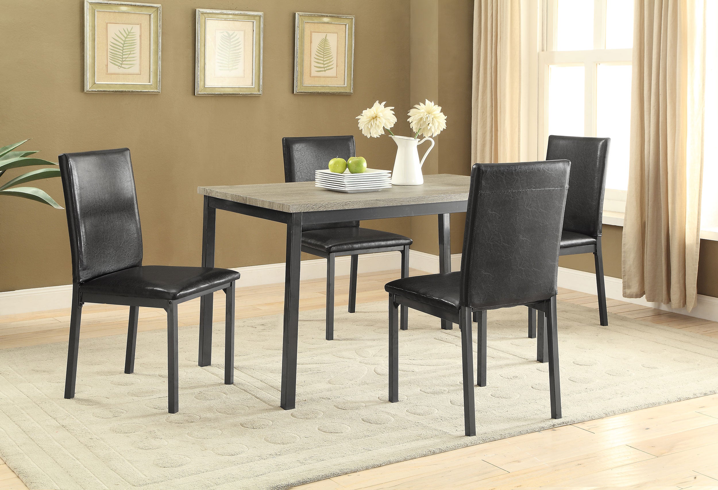Garza Upholstered Dining Side Chair Black (Set of 2)-CoasterEveryday