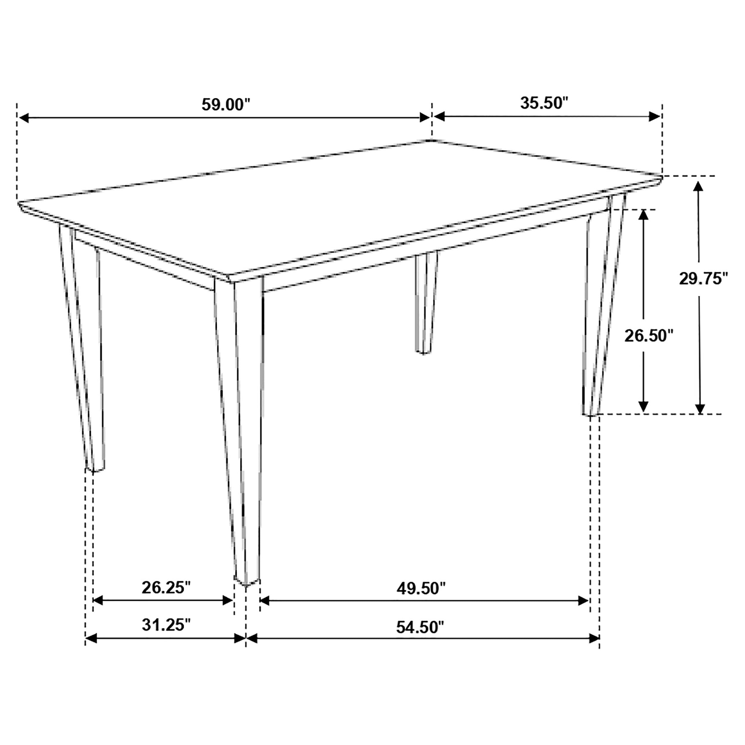 Gabriel Rectangular 59-inch Wood Dining Table Cappuccino-CoasterEveryday