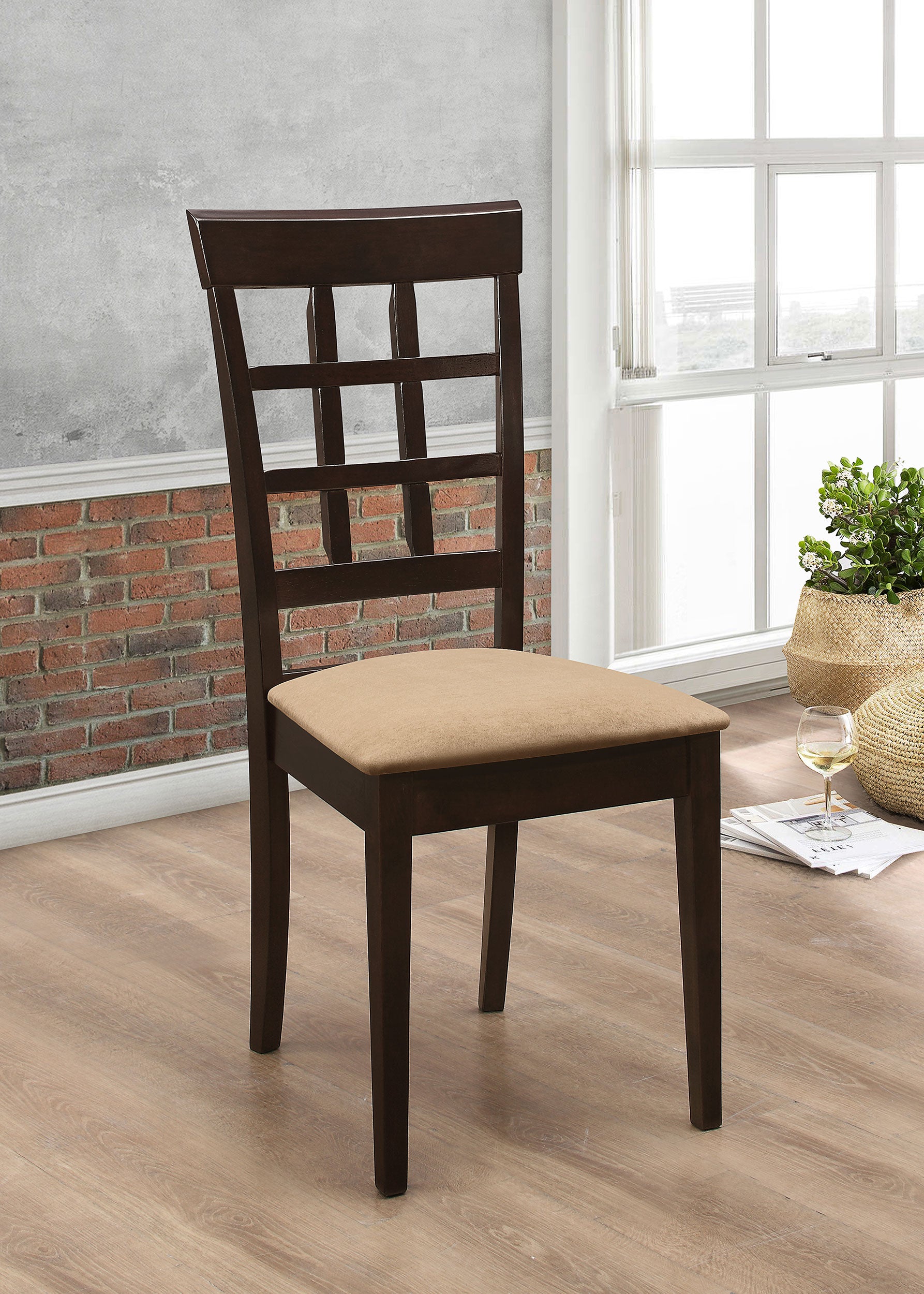 Gabriel Lattice Back Dining Side Chair Cappuccino (Set of 2)-CoasterEveryday