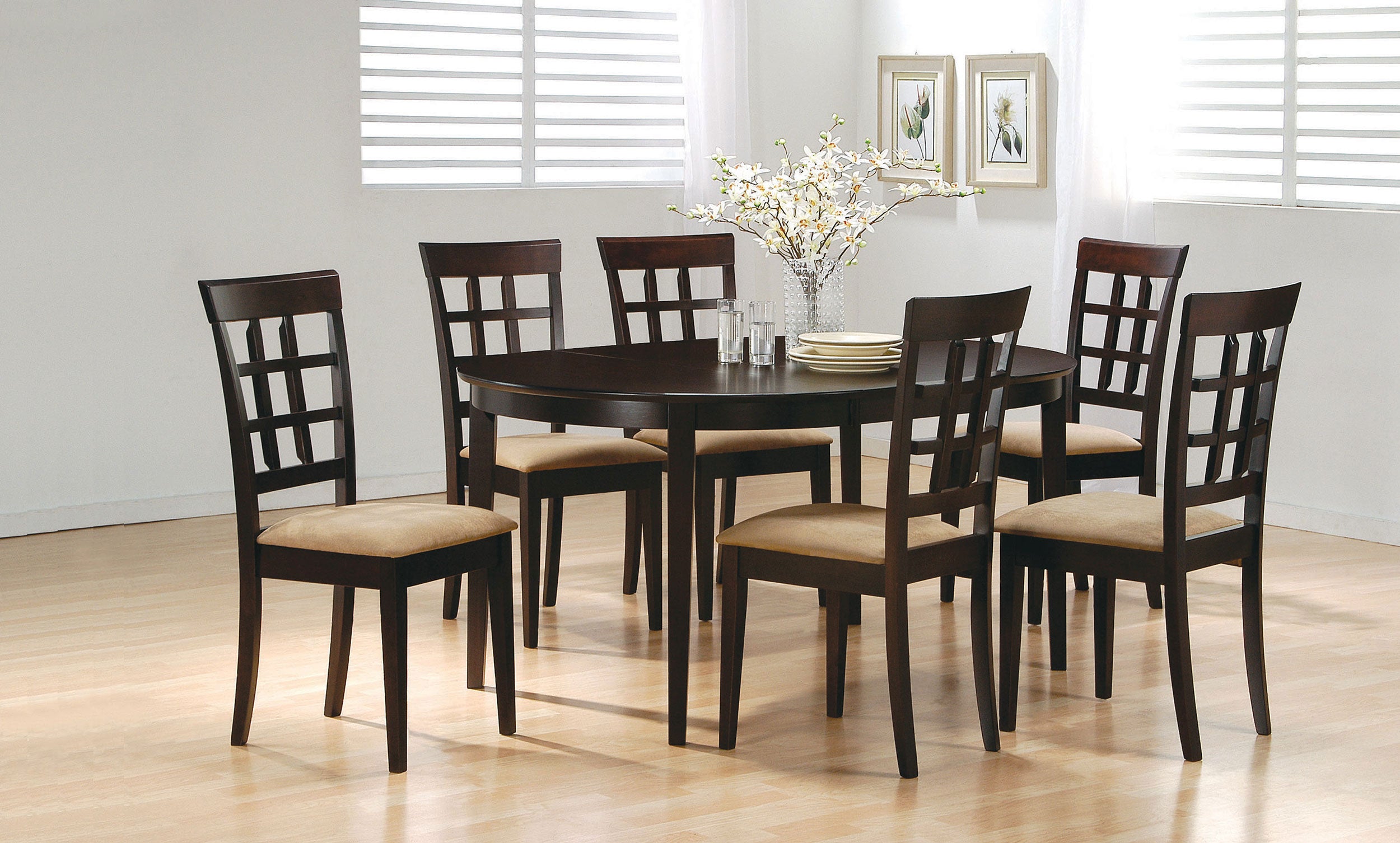 Gabriel Lattice Back Dining Side Chair Cappuccino (Set of 2)-CoasterEveryday