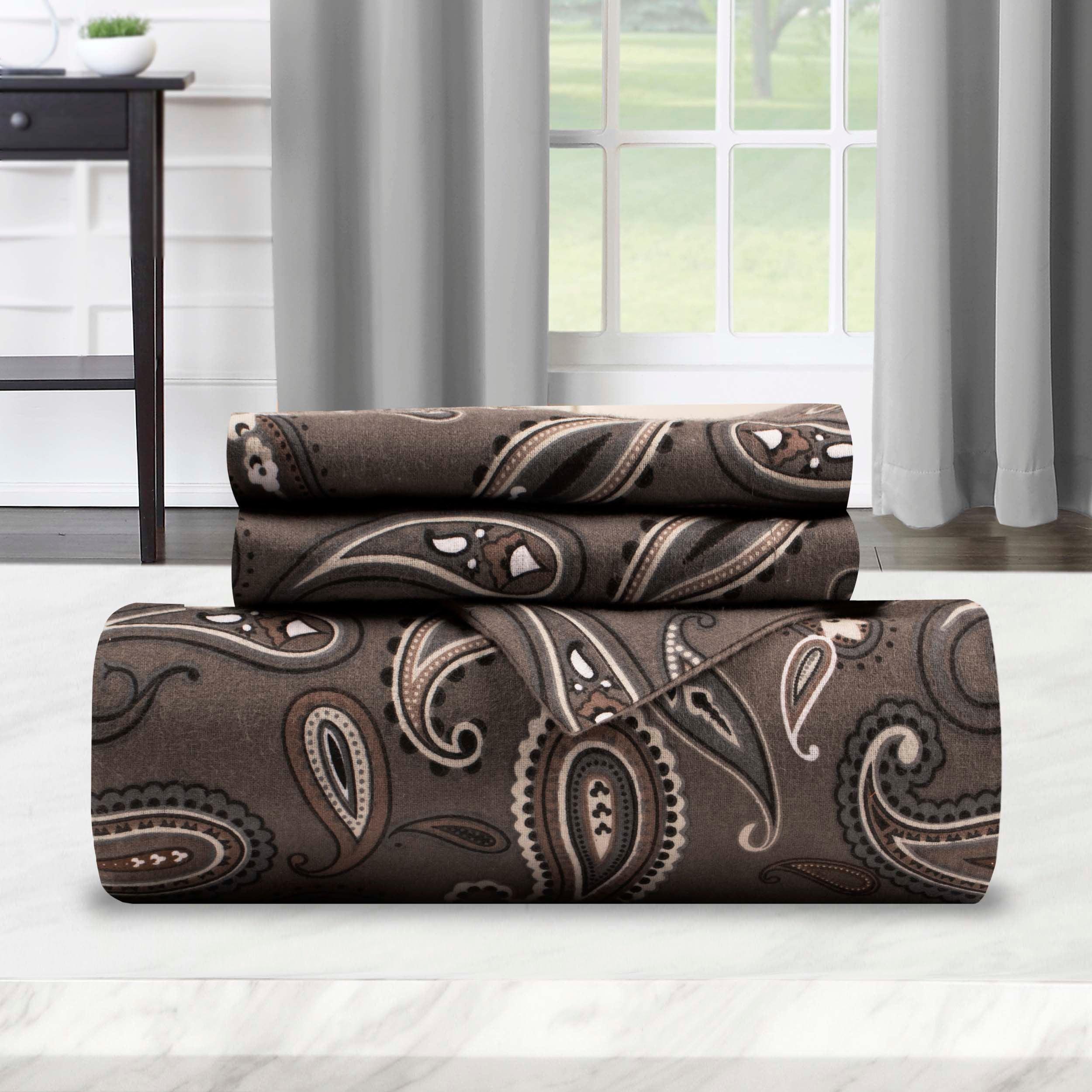 100% Cotton Flannel Paisley Luxury Duvet Cover Set - Duvet Cover Set by Superior Brand