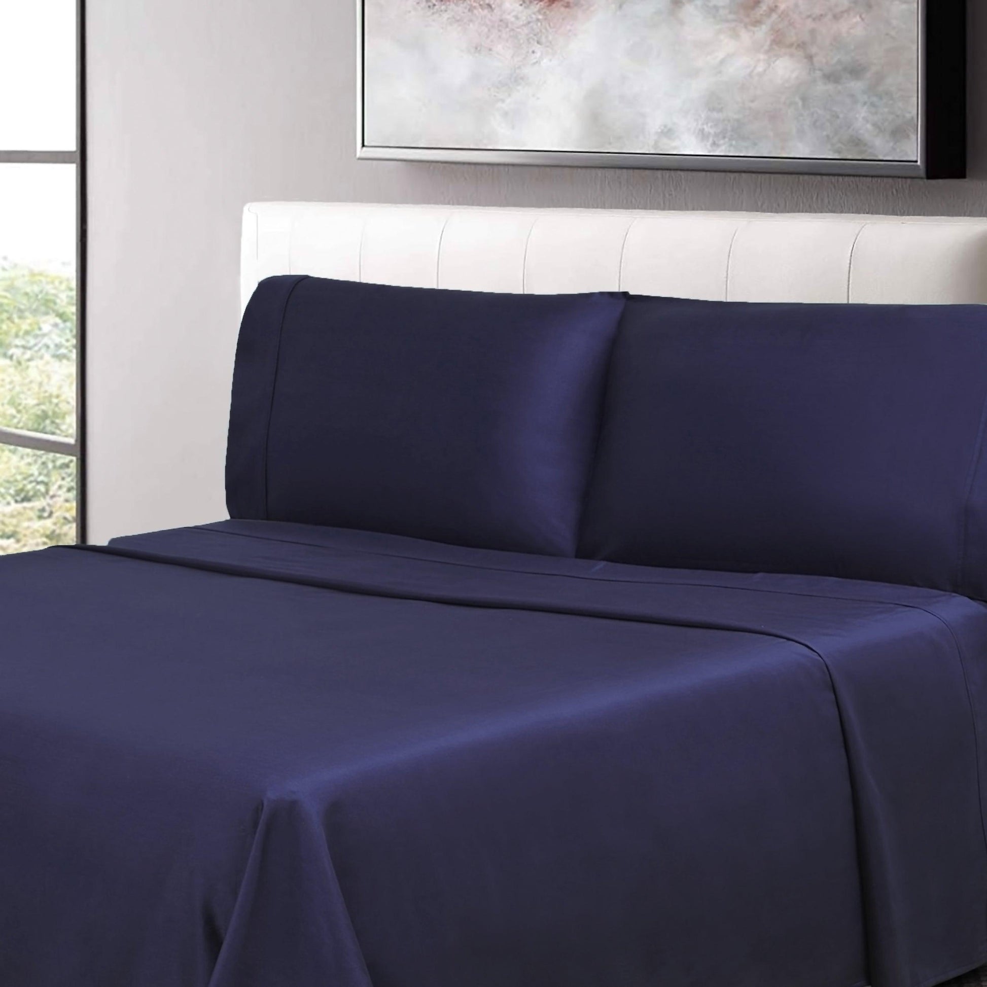 300 Thread Count 100% Cotton Sheet Set Percale Solid Deep Pocket - Sheet Set by Superior Brand