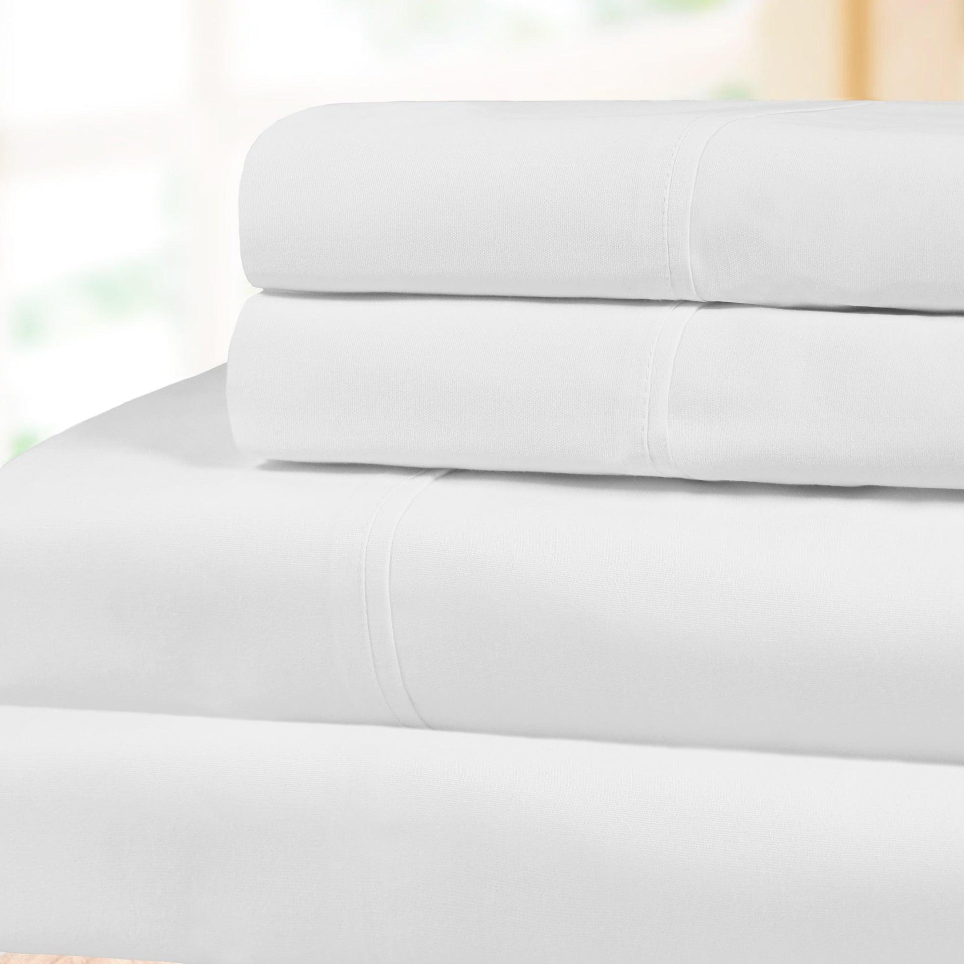 300 Thread Count 100% Cotton Sheet Set Percale Solid Deep Pocket - Sheet Set by Superior Brand