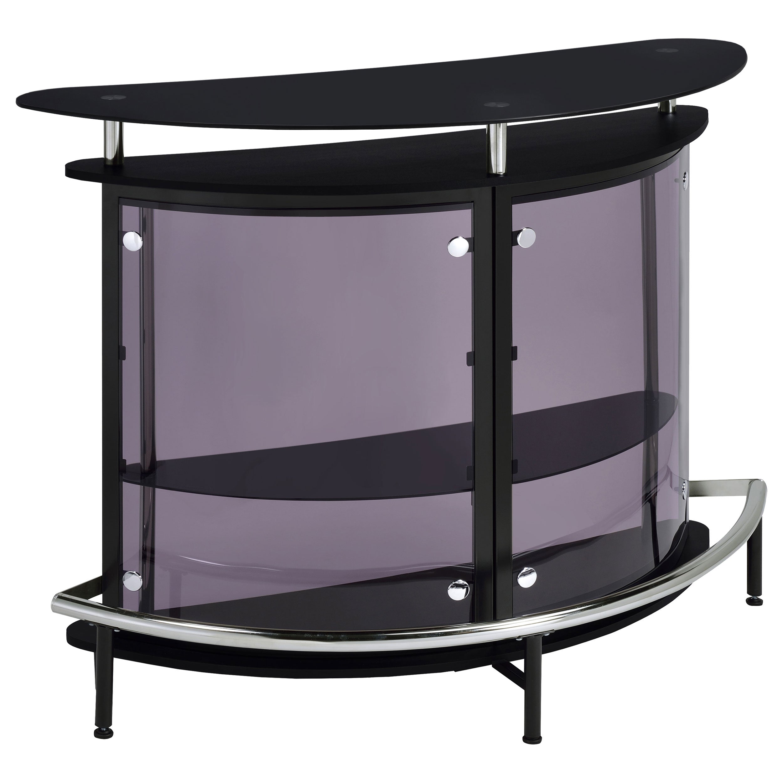 Amarillo Freestanding Glass Top Home Bar Wine Cabinet Black-CoasterEssence