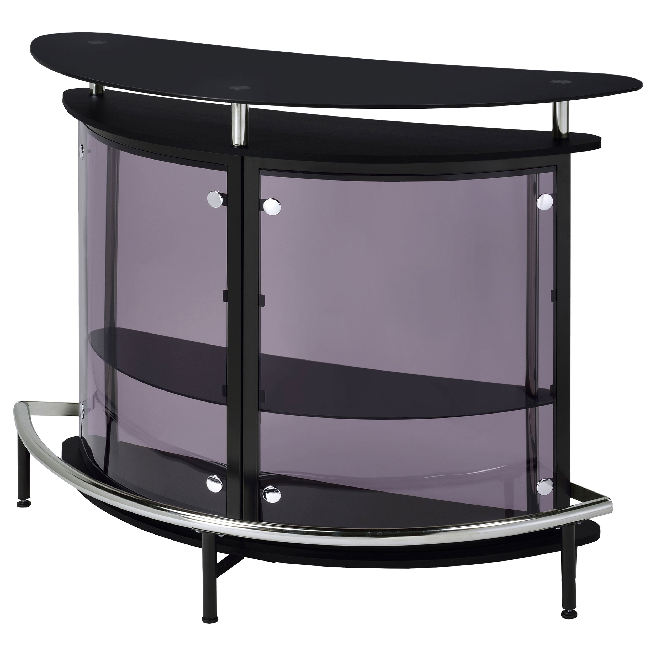 Amarillo Freestanding Glass Top Home Bar Wine Cabinet Black-CoasterEssence