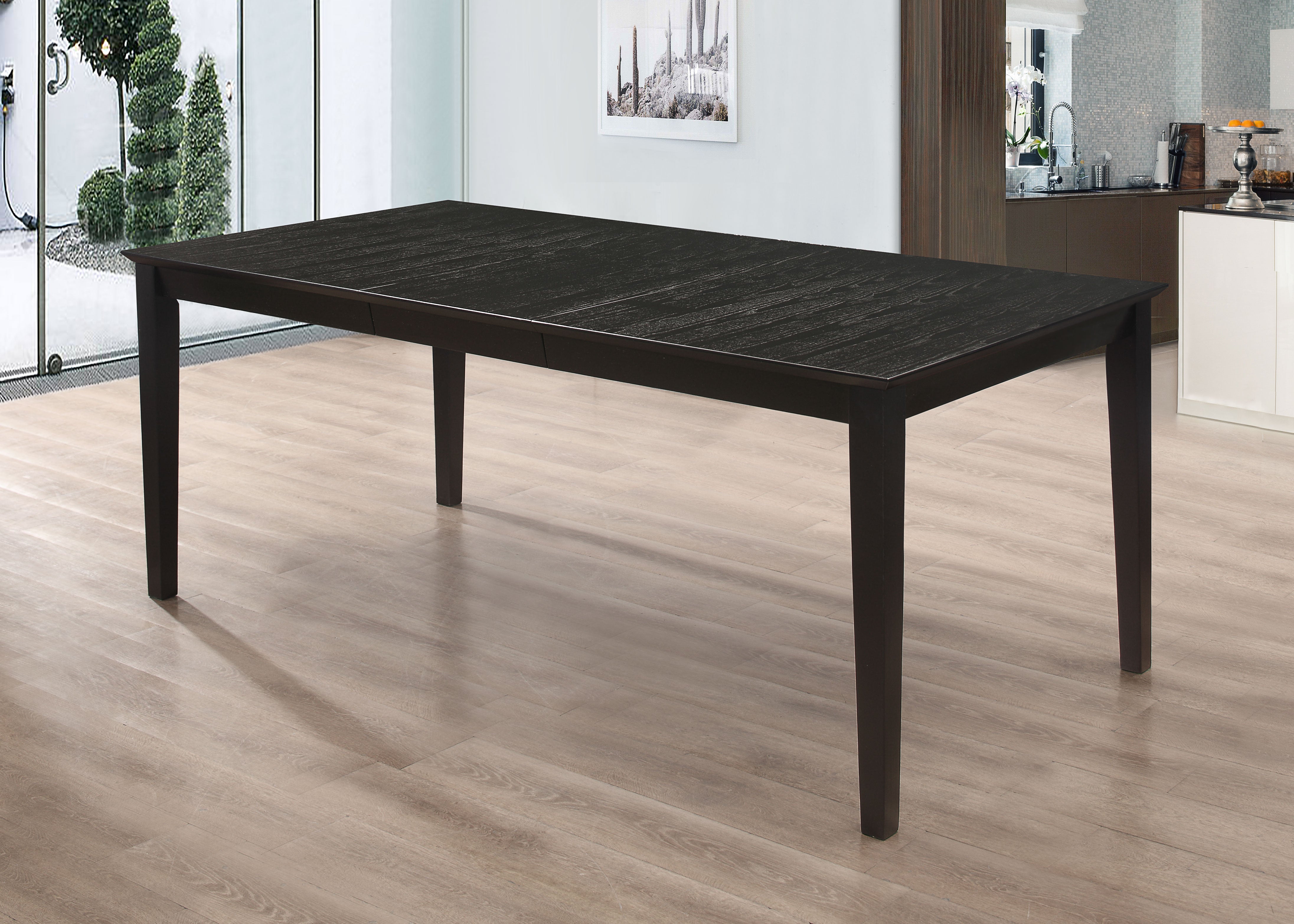 Louise Rectangular 78-inch Extension Leaf Dining Table Black-CoasterEveryday