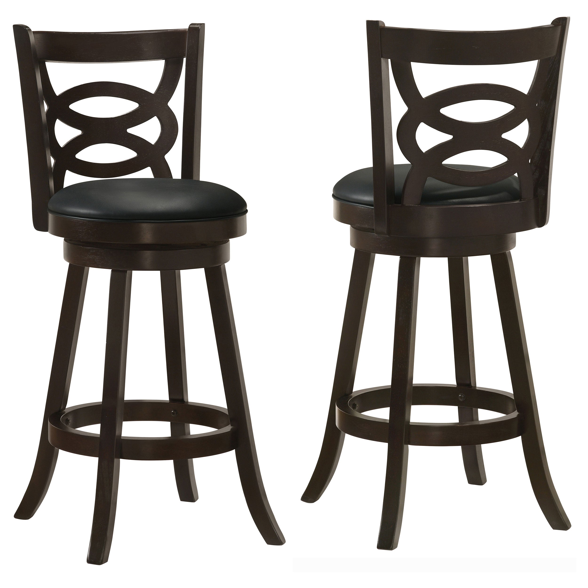 Calecita Wood Swivel Bar Chair Cappuccino (Set of 2)-CoasterEssence