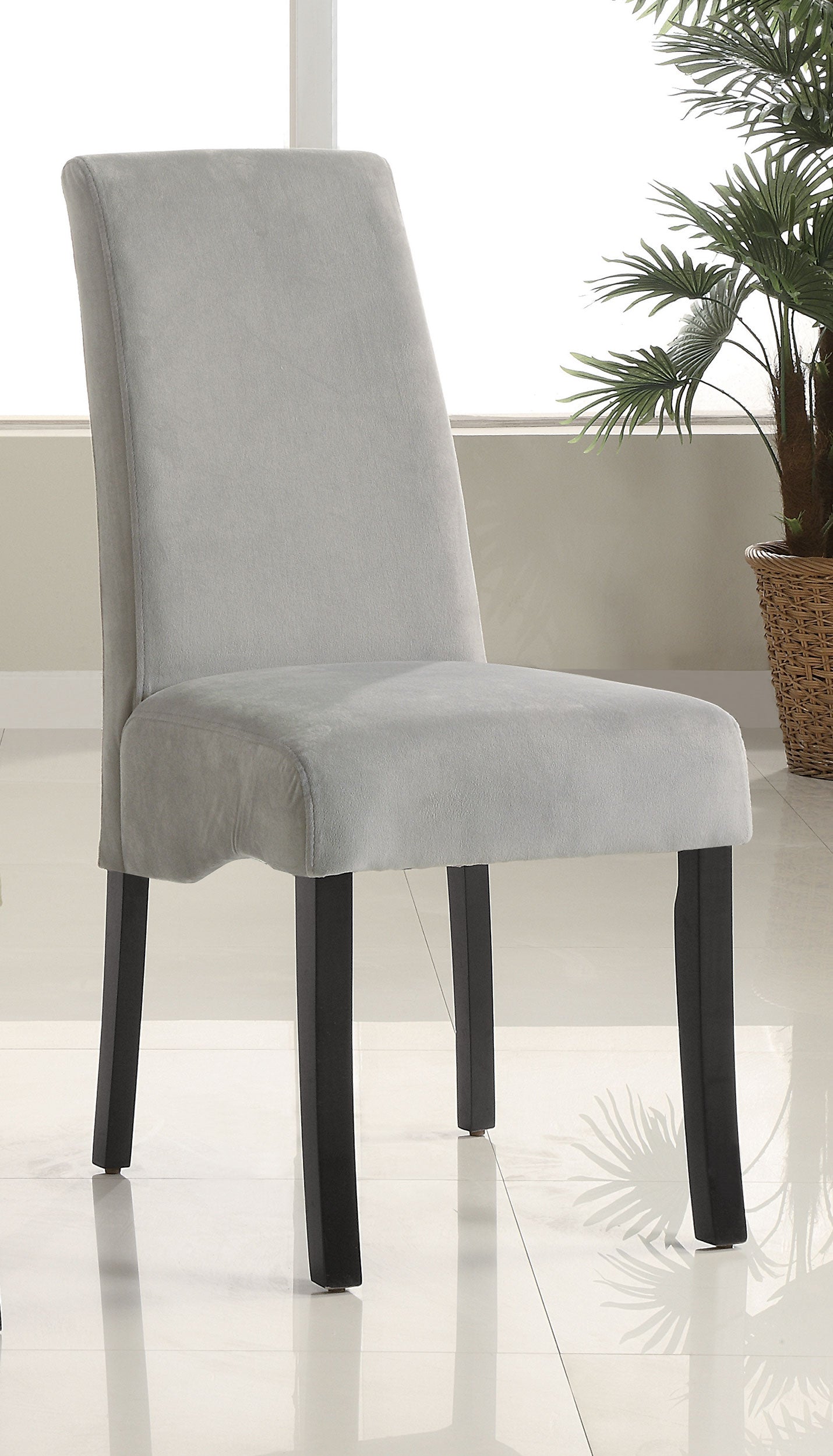 Stanton Velvet Upholstered Dining Side Chair Grey (Set of 2)-CoasterEssence