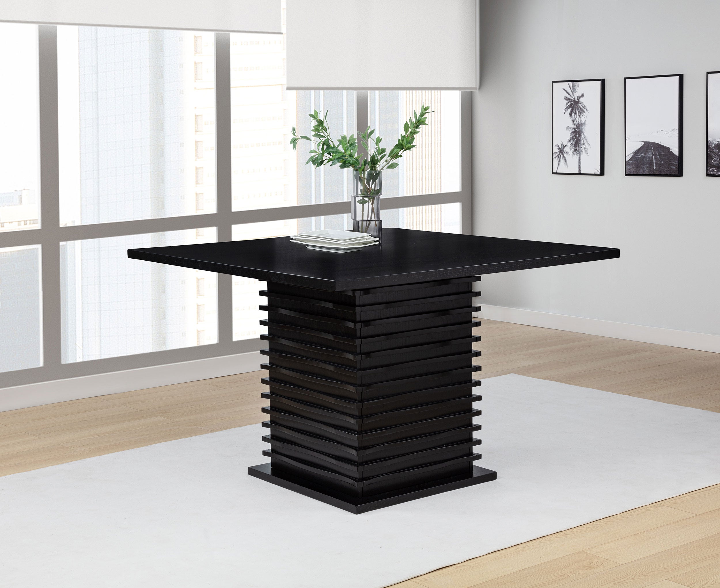 Stanton Square 54-inch Counter Height Dining Table Black-CoasterEssence