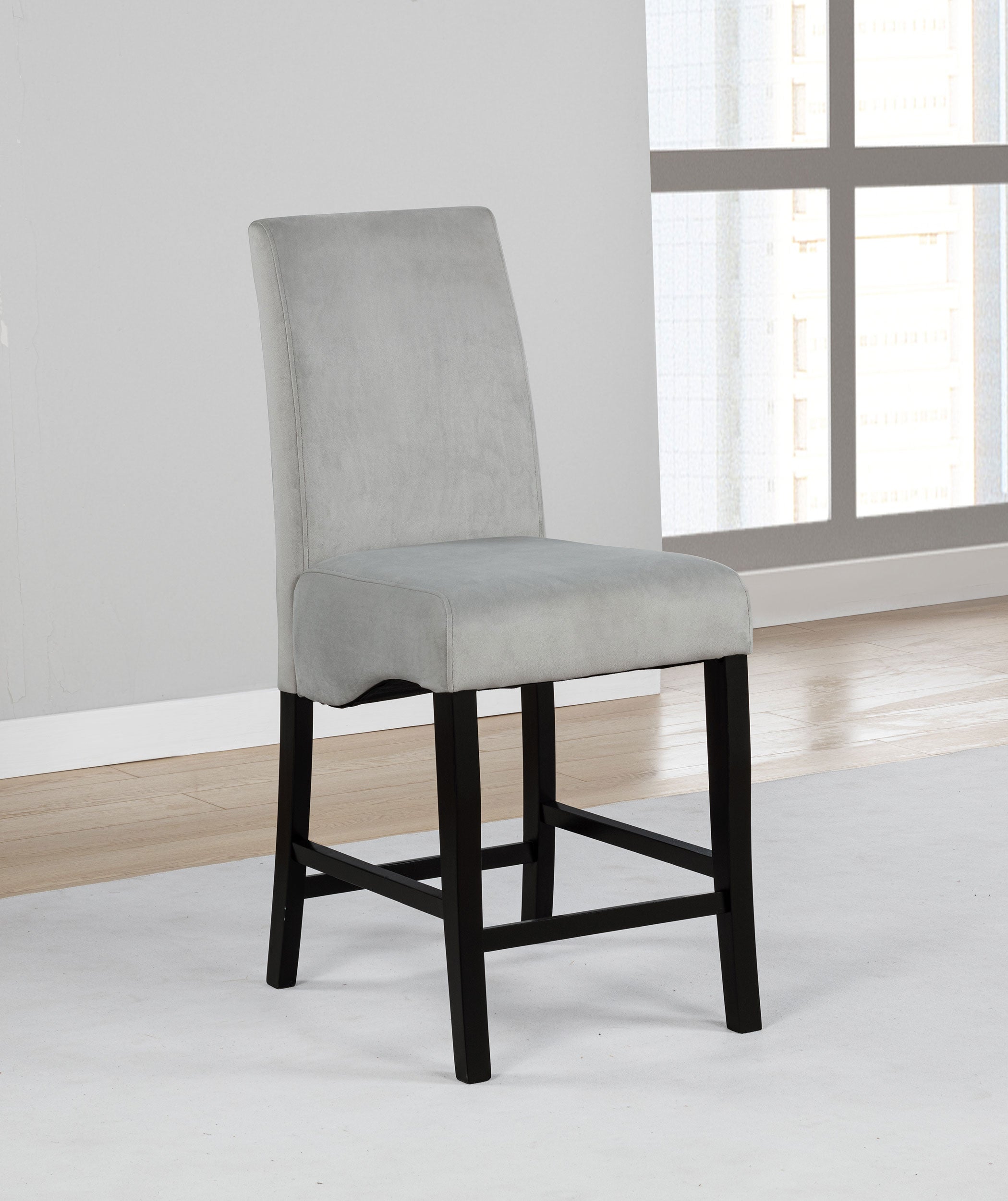 Stanton Velvet Upholstered Counter Chair Grey (Set of 2)-CoasterEssence