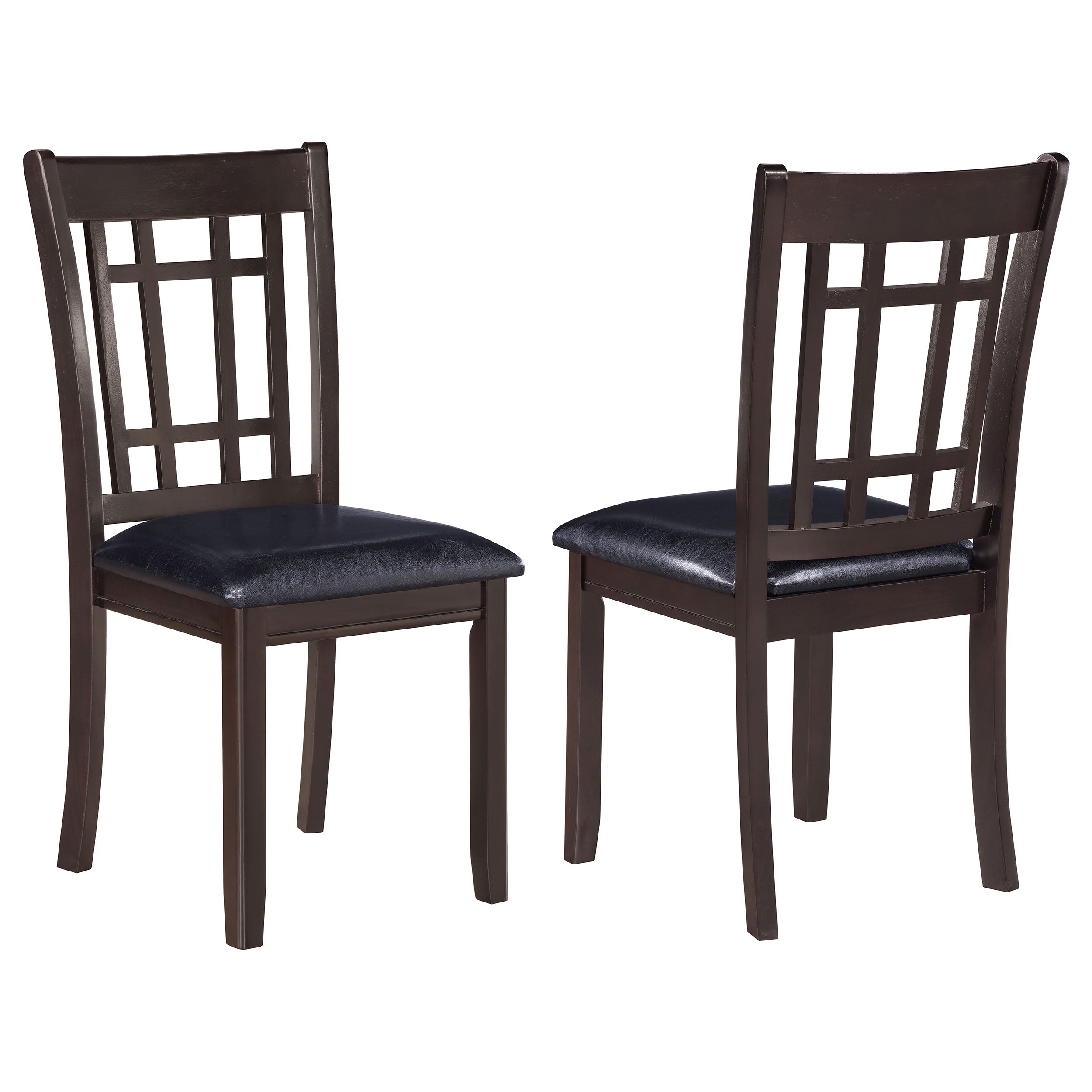 Lavon Wood Dining Side Chair Black and Espresso (Set of 2)-CoasterEveryday