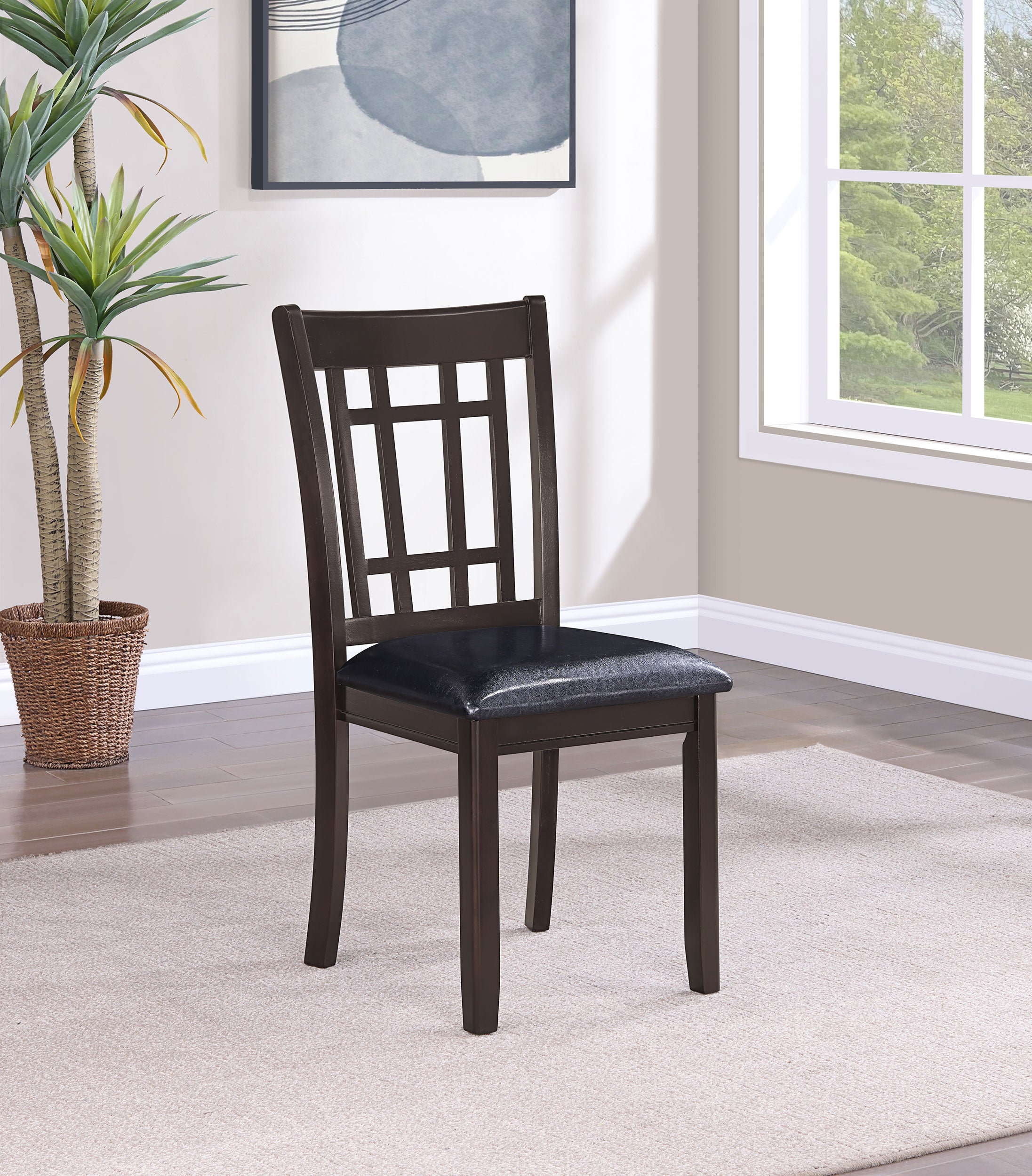 Lavon Wood Dining Side Chair Black and Espresso (Set of 2)-CoasterEveryday