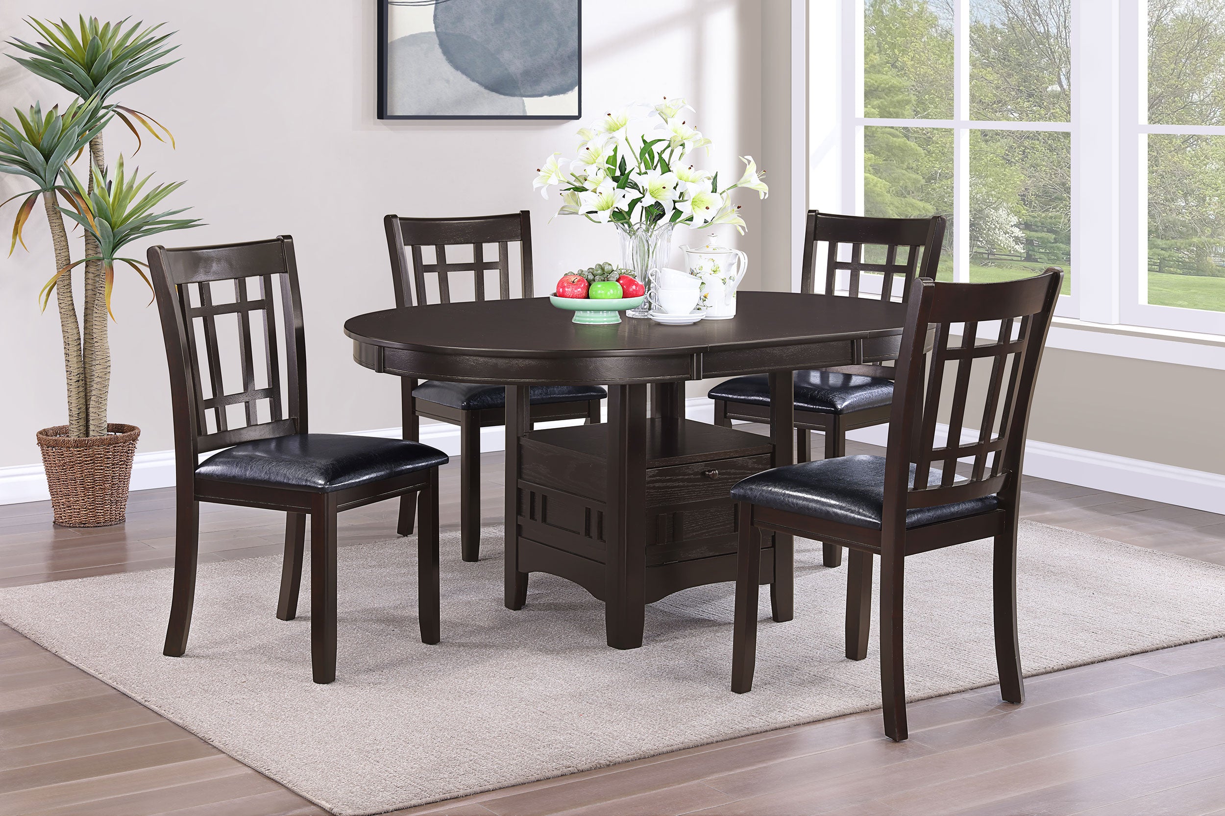 Lavon Wood Dining Side Chair Black and Espresso (Set of 2)-CoasterEveryday