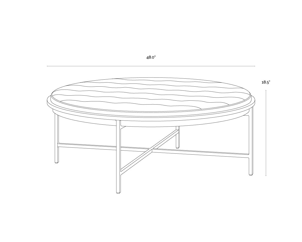 Sunpan Ethel Ottoman - Round