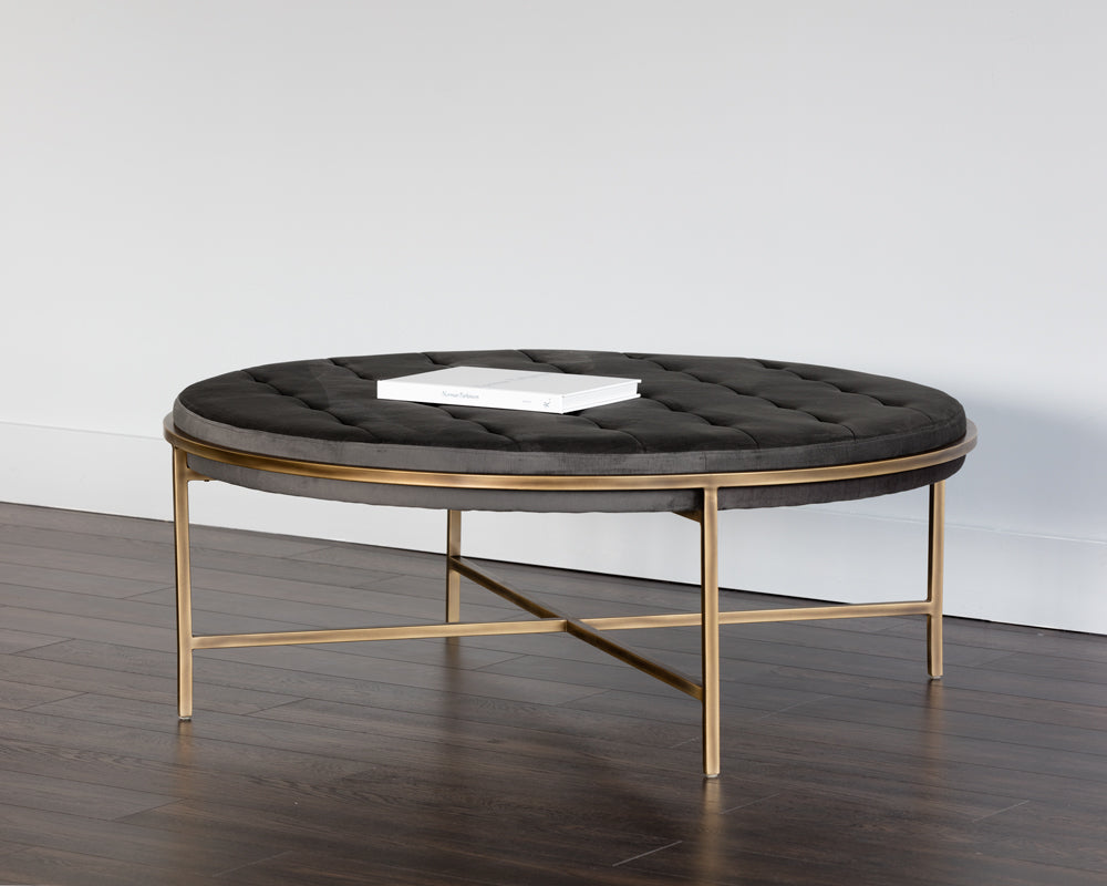 Sunpan Ethel Ottoman - Round