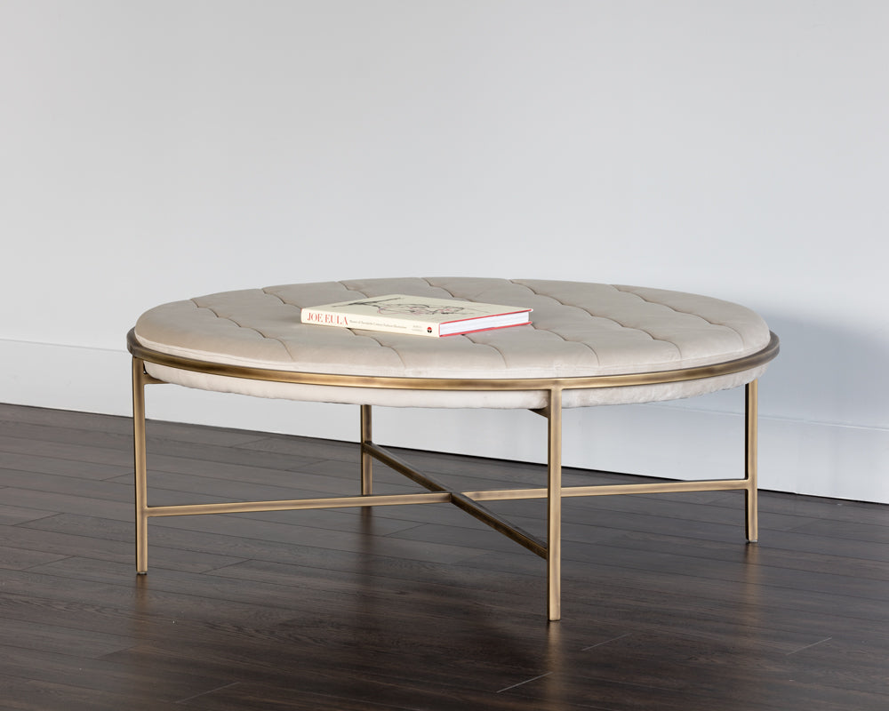 Sunpan Ethel Ottoman - Round
