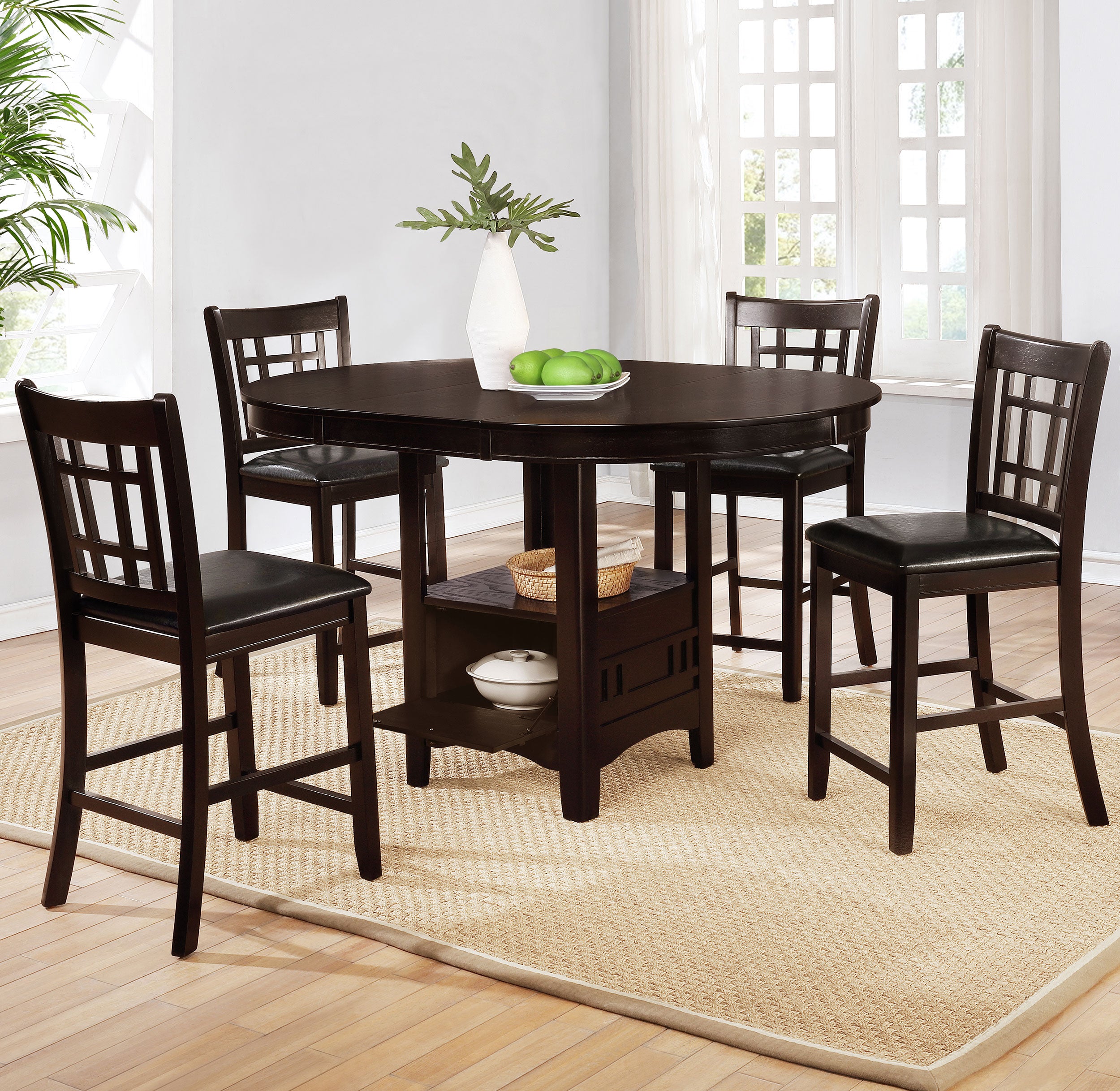 Lavon 5-piece Oval Counter Height Dining Set Espresso-CoasterEveryday