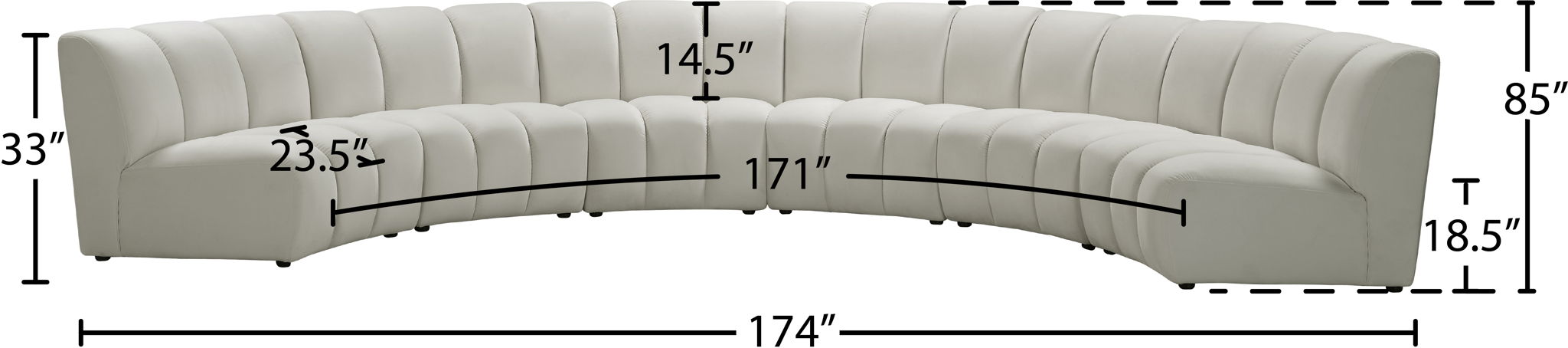 Infinity - 6 Piece Velvet Modular Sectional