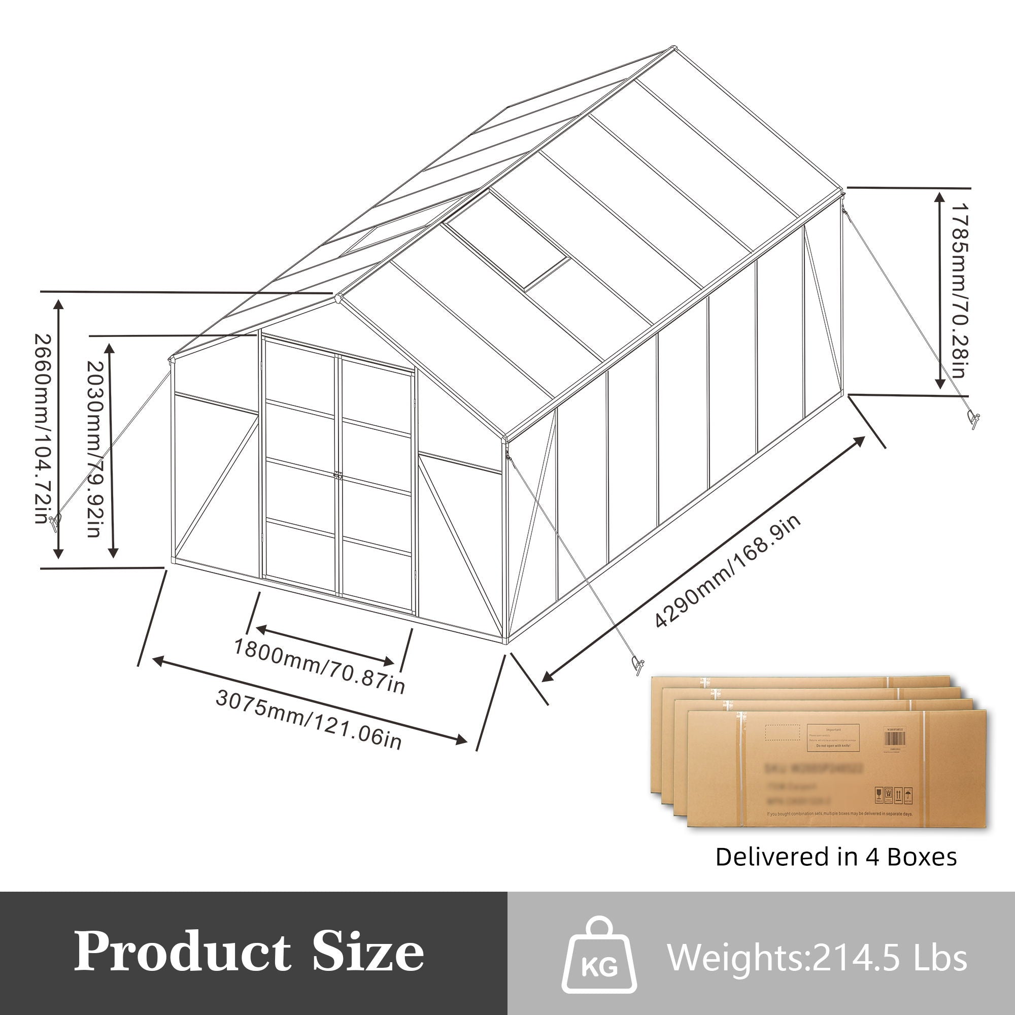 Gain Height Windproof Aluminum house With Raised Base