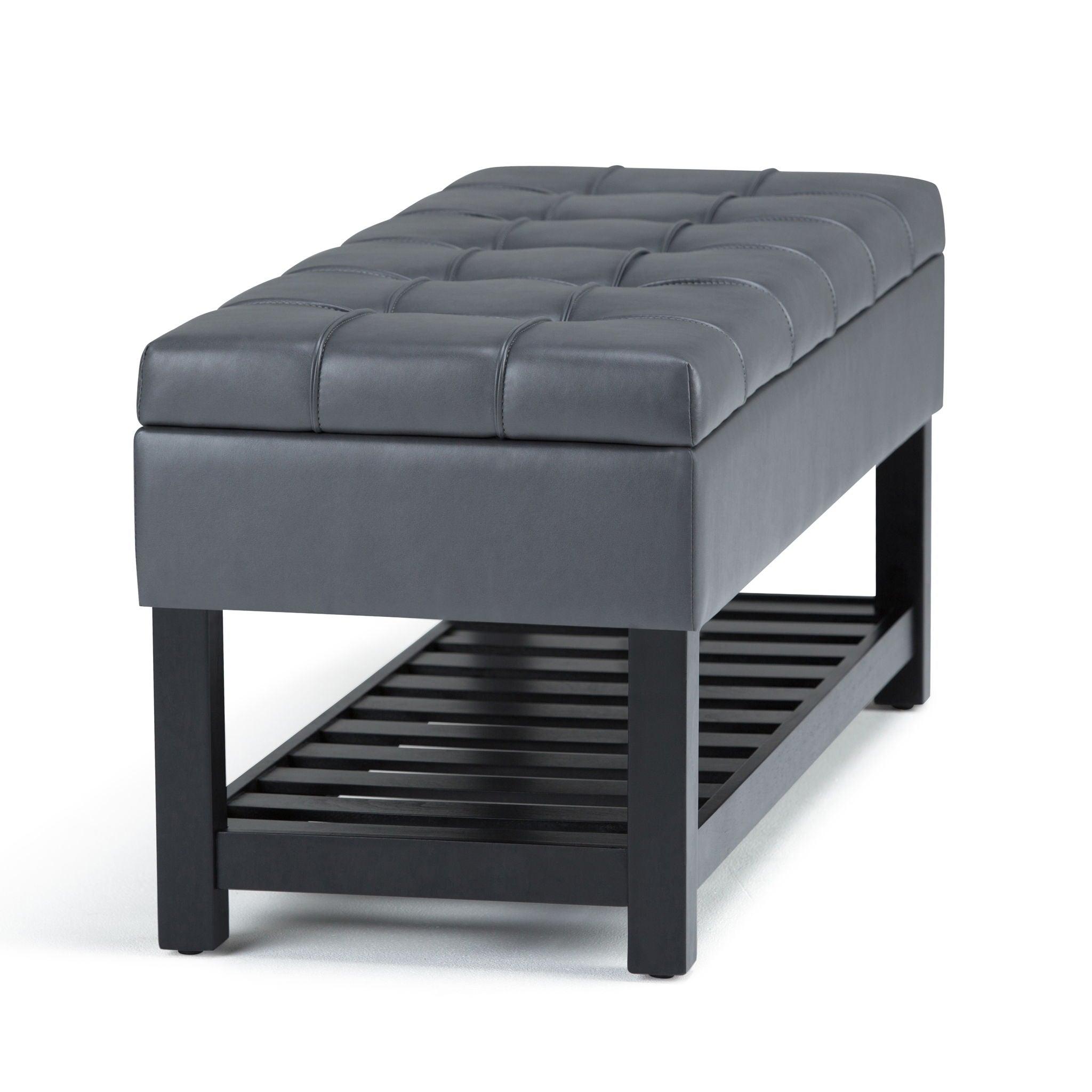 Saxon - Upholstered Transitional Storage Ottoman Bench - Best Buy Furniture