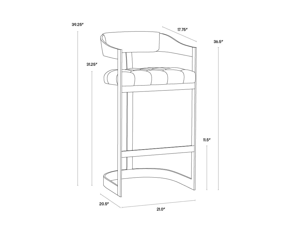 Sunpan Beaumont Barstool - Antique Brass