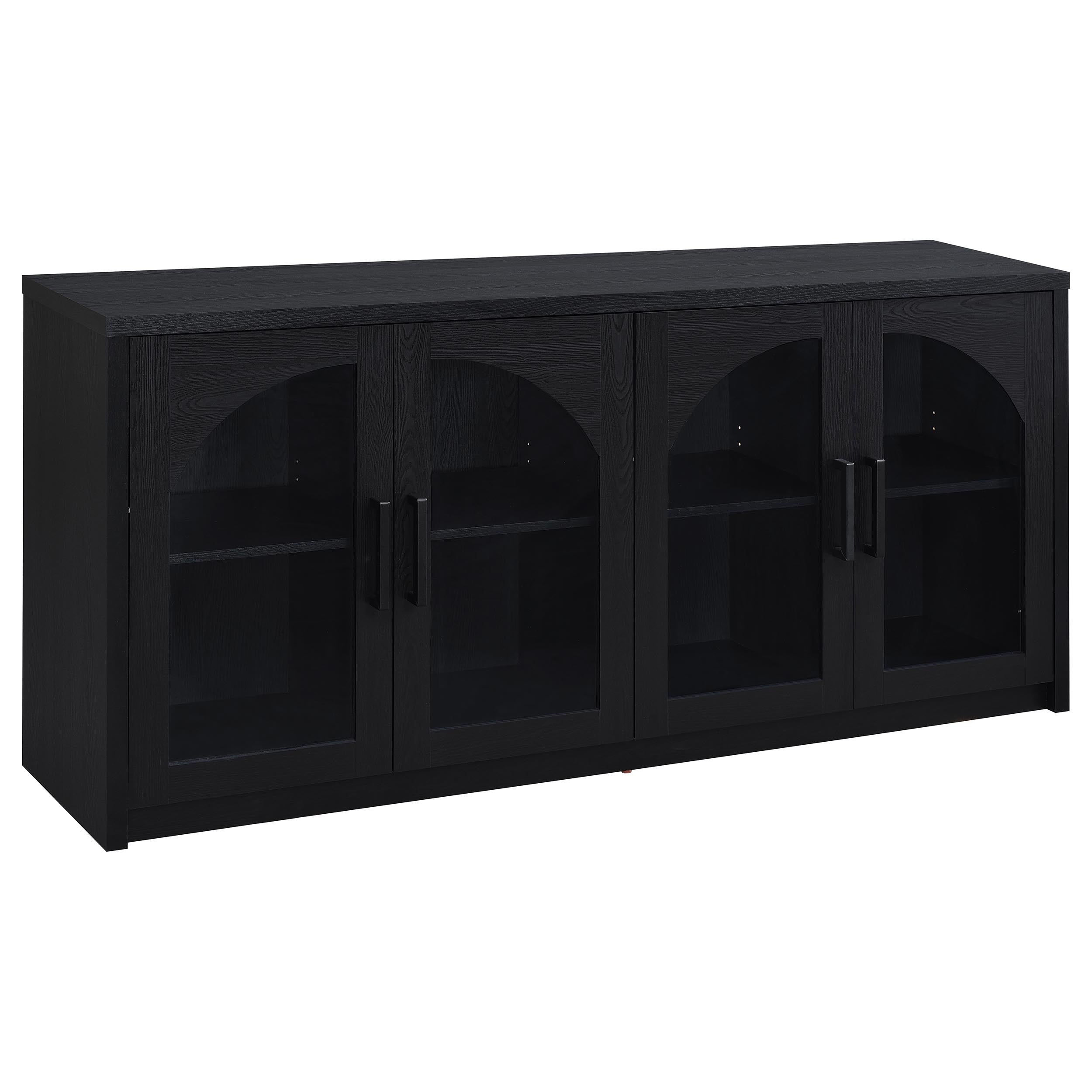 Riva 4-door Dining Sideboard Buffet Storage Credenza Black-