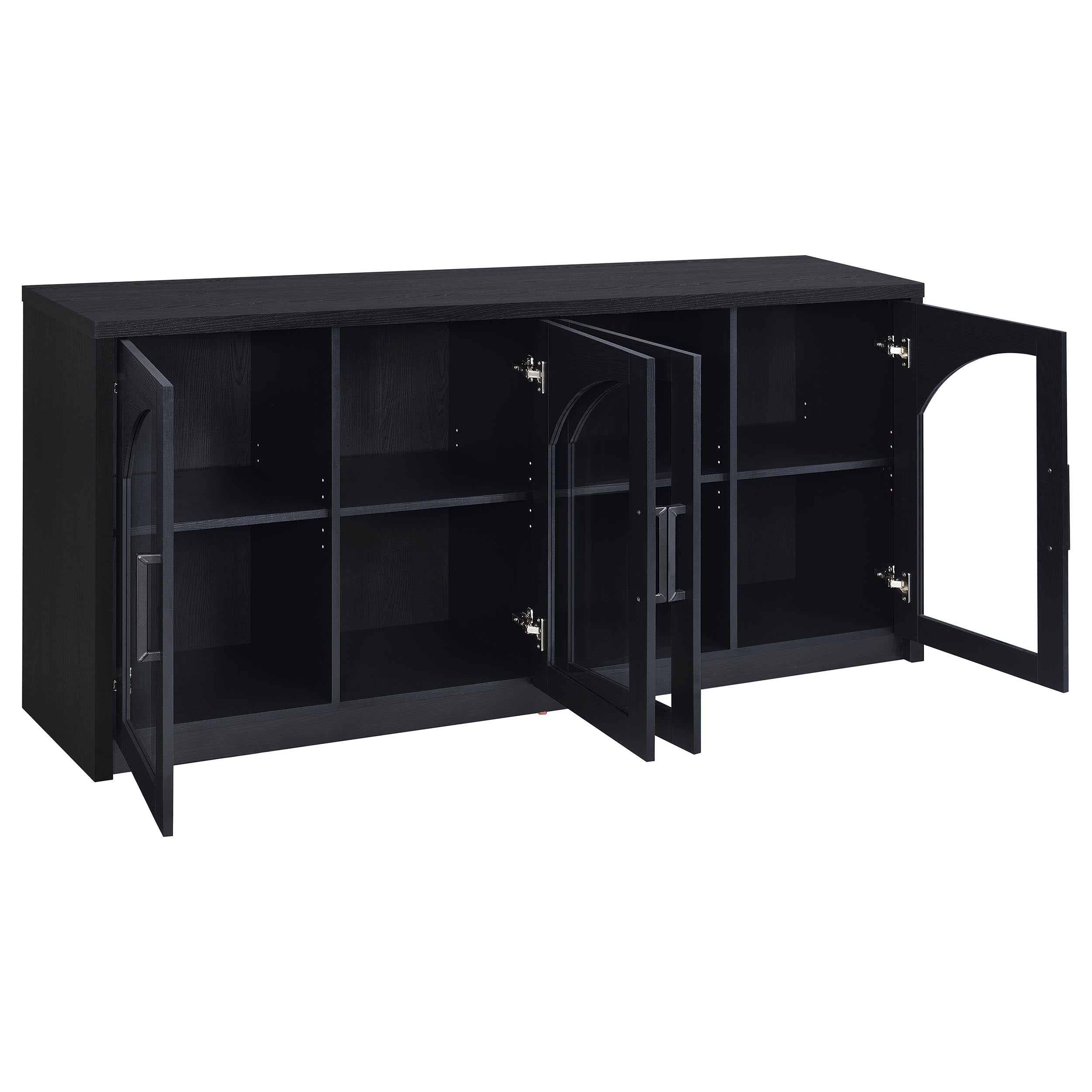 Riva 4-door Dining Sideboard Buffet Storage Credenza Black-