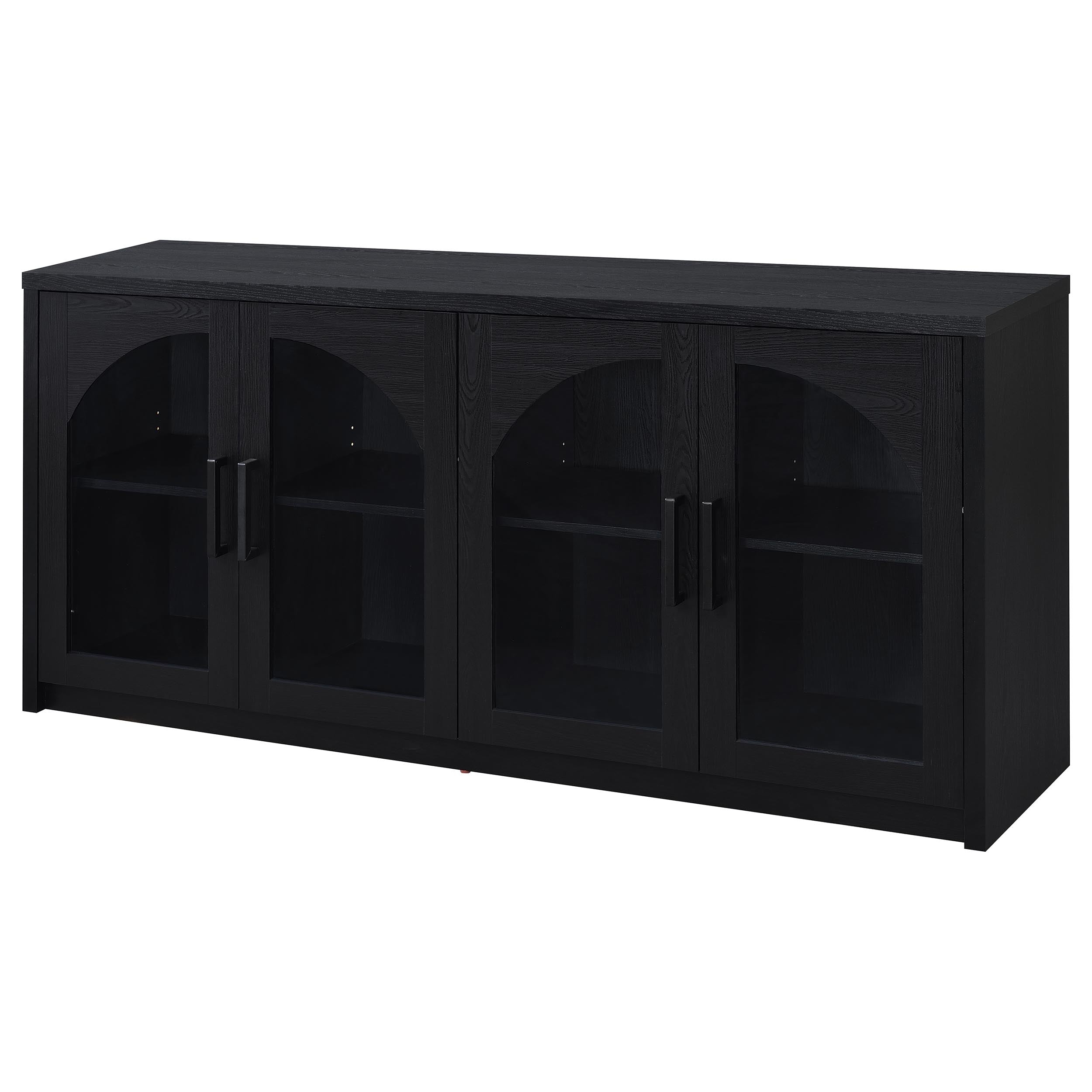 Riva 4-door Dining Sideboard Buffet Storage Credenza Black-
