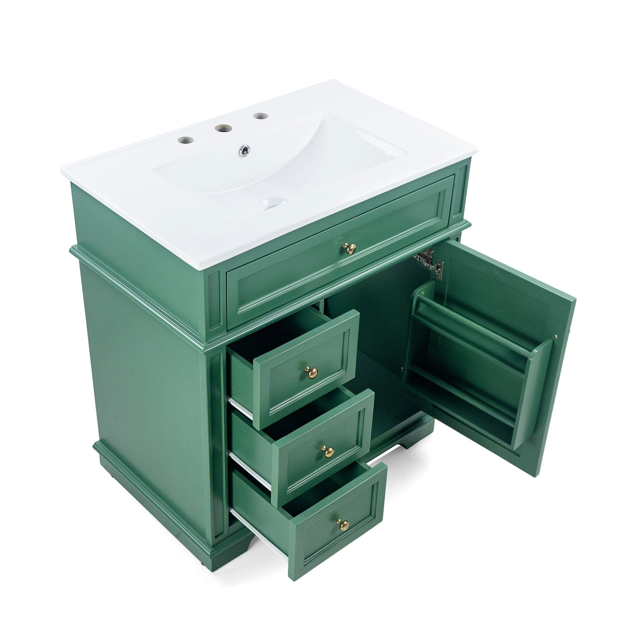 Freestanding Bathroom Vanity With Sink, Soft Closing Door, Tip Out Drawer