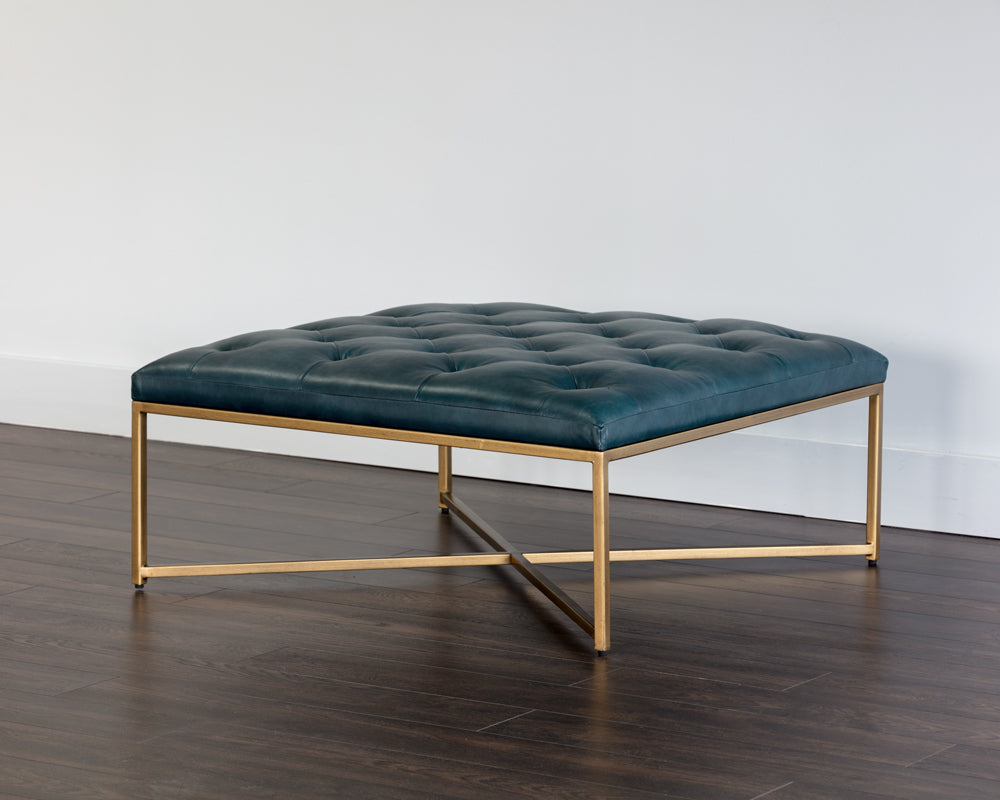 Sunpan Endall Ottoman - Antique Brass