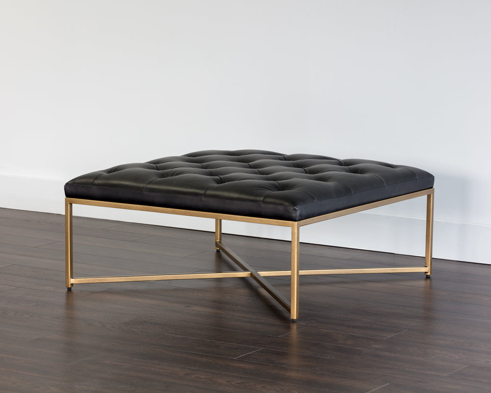 Sunpan Endall Ottoman - Antique Brass
