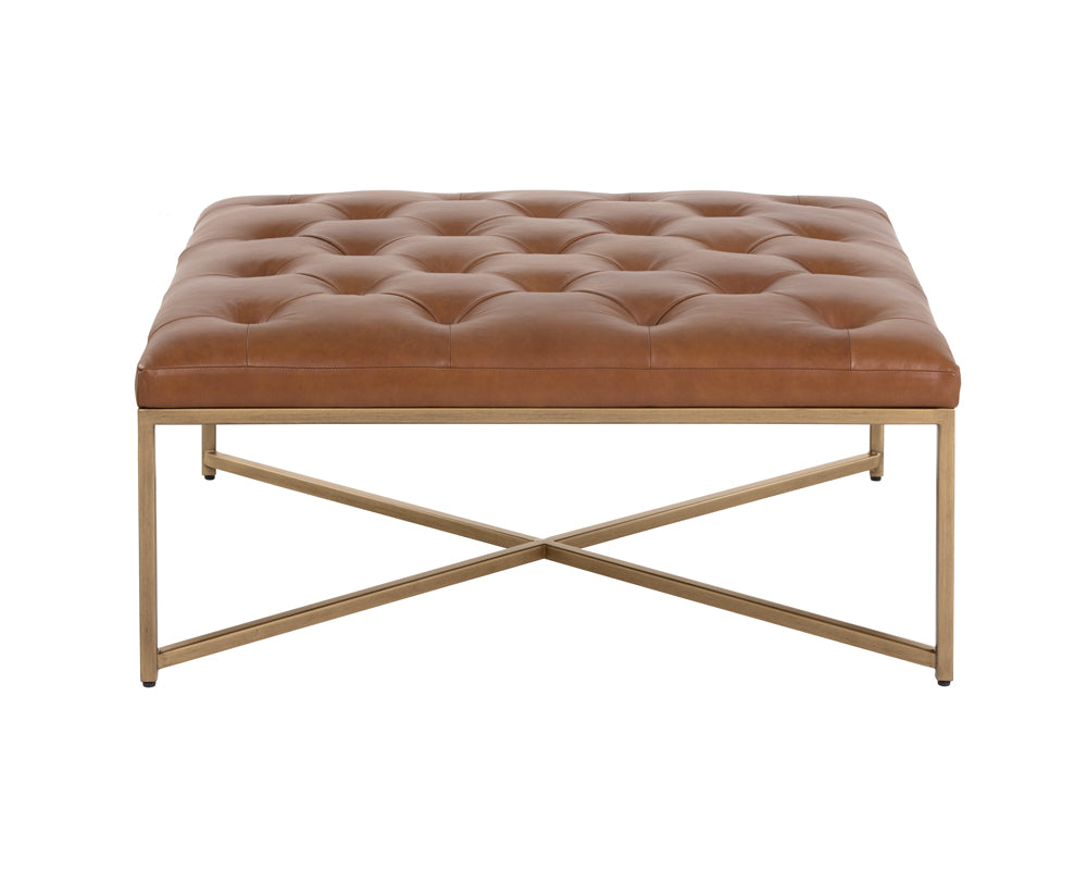 Sunpan Endall Ottoman - Antique Brass