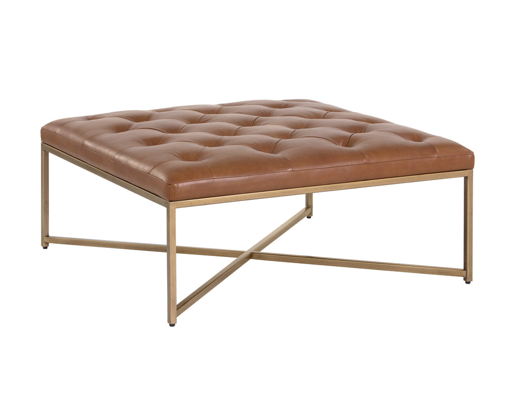 Sunpan Endall Ottoman - Antique Brass
