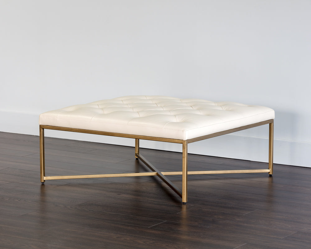 Sunpan Endall Ottoman - Antique Brass