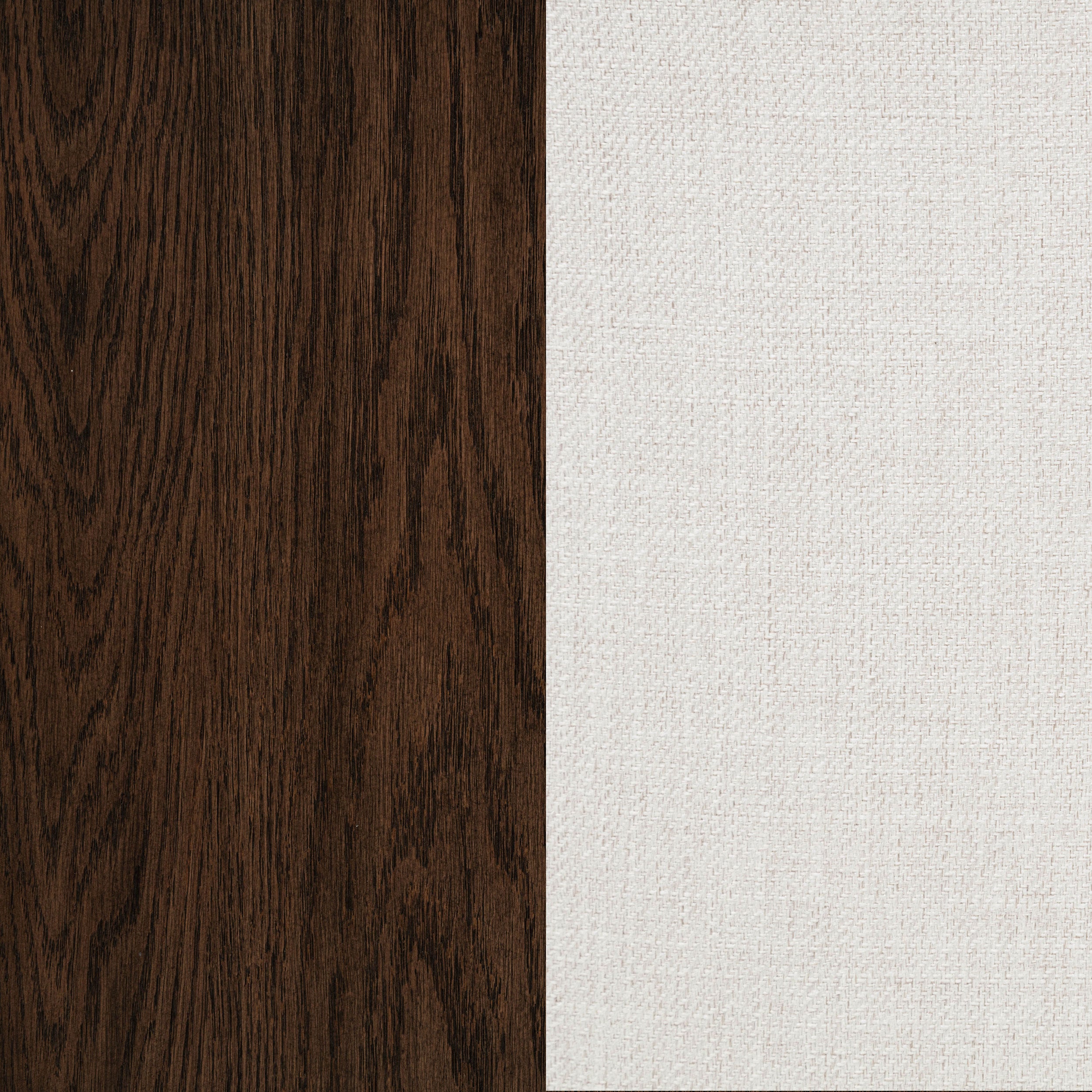Baney Fabric Upholstered Dining Side Chair Cream and Dark Oak-