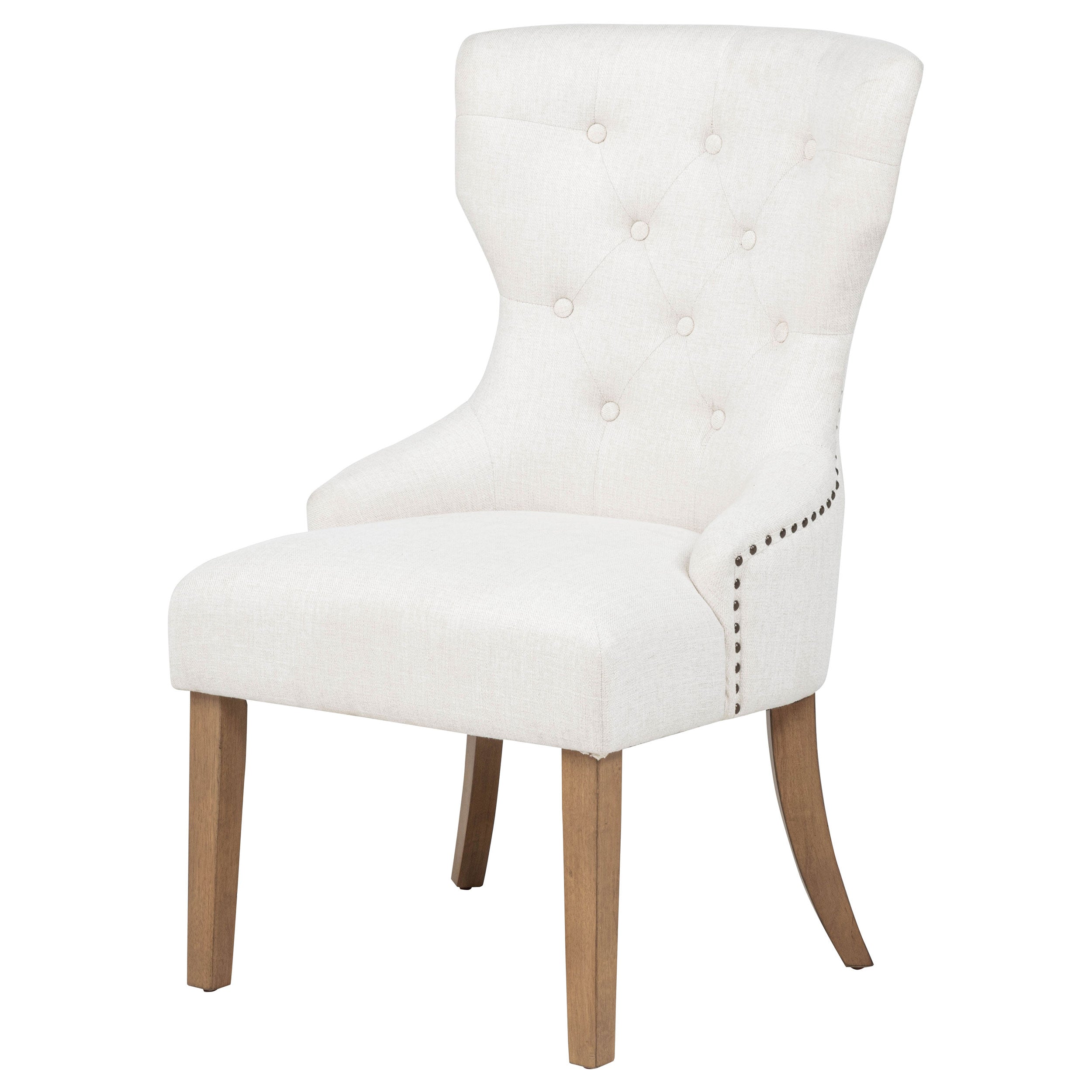 Baney Fabric Upholstered Dining Side Chair Beige and Rustic Grey-CoasterElevations