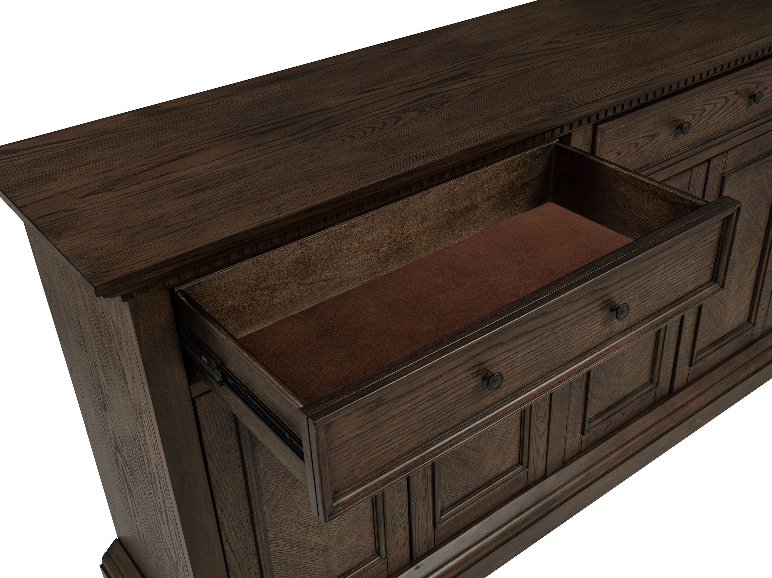 Ridgewell 2-drawer 4-door Dining Server Dark Oak-