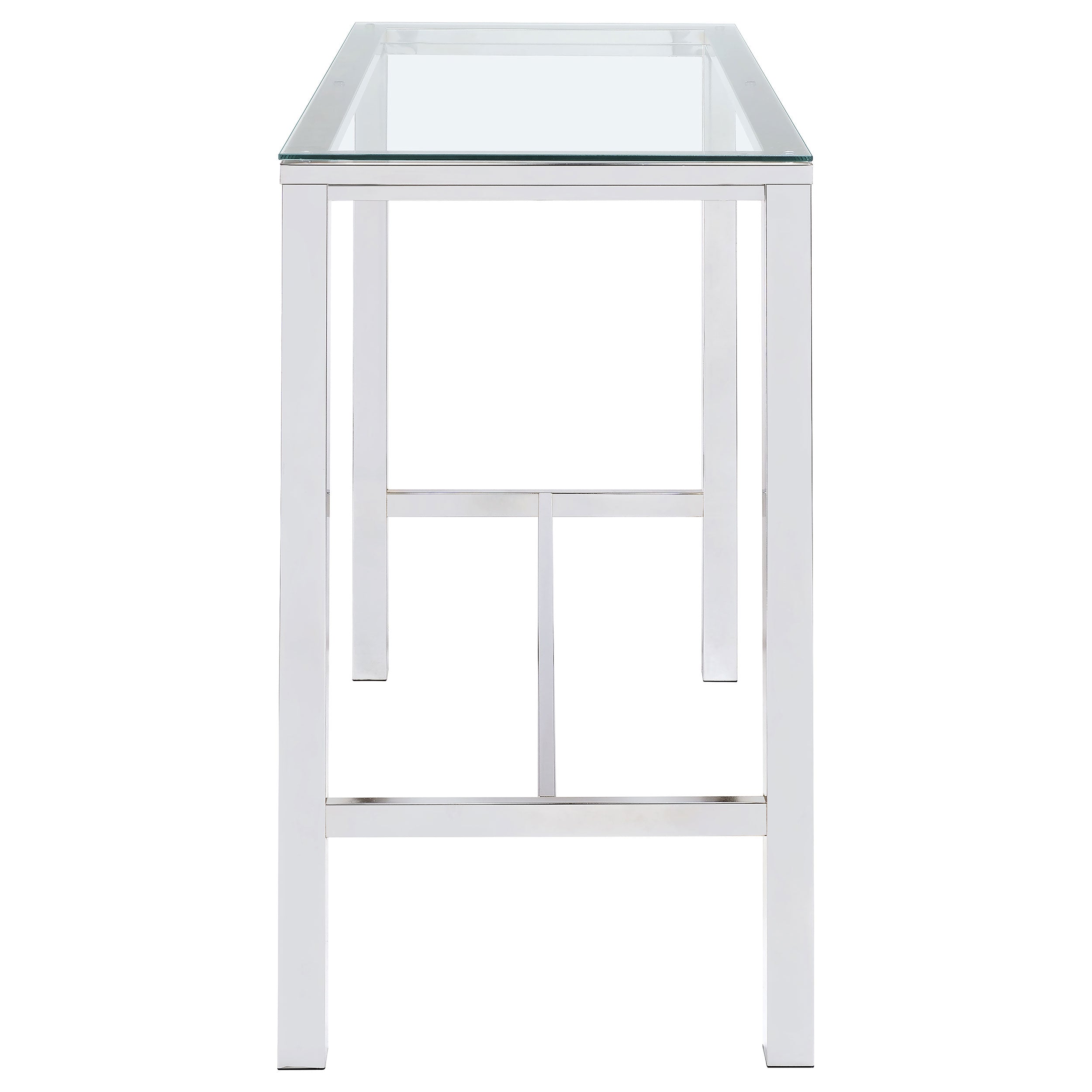 Tolbert Rectangular 47-inch Glass Top Pub Bar Table Chrome-CoasterEssence