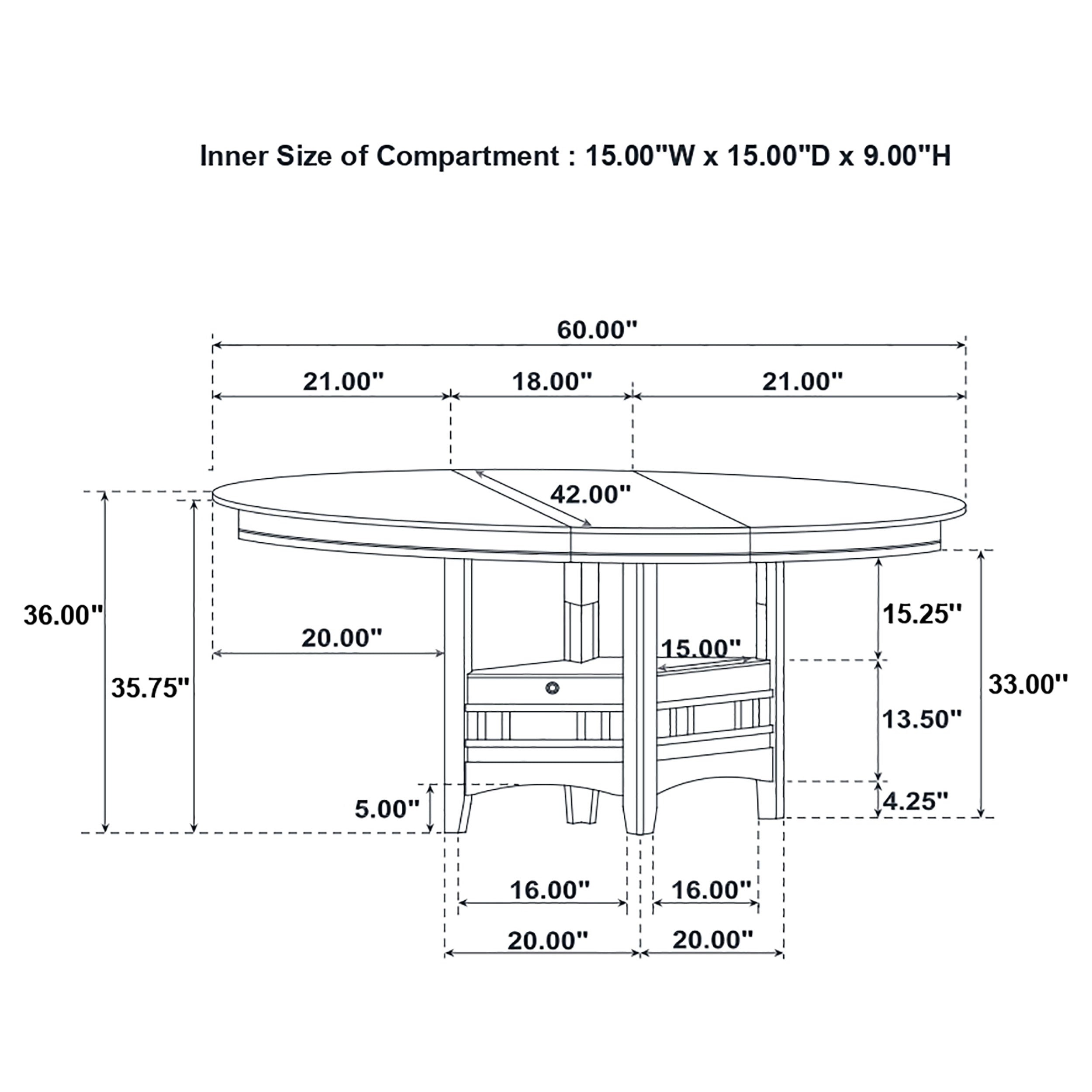 Lavon 5-piece Oval Counter Height Dining Set Light Chestnut-CoasterEveryday
