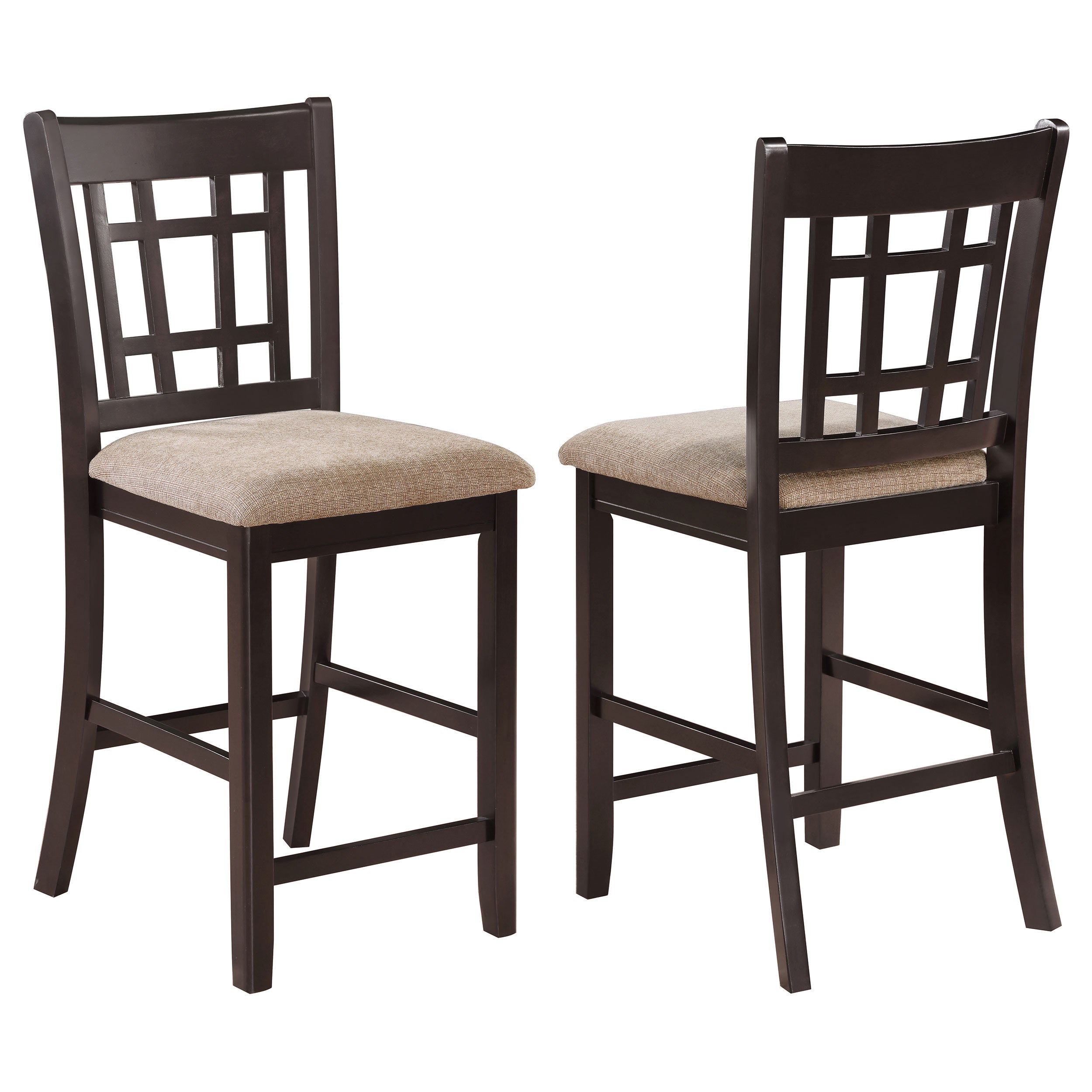 Lavon Wood Counter Height Dining Chair Tan and Espresso (Set of 2)-CoasterEveryday