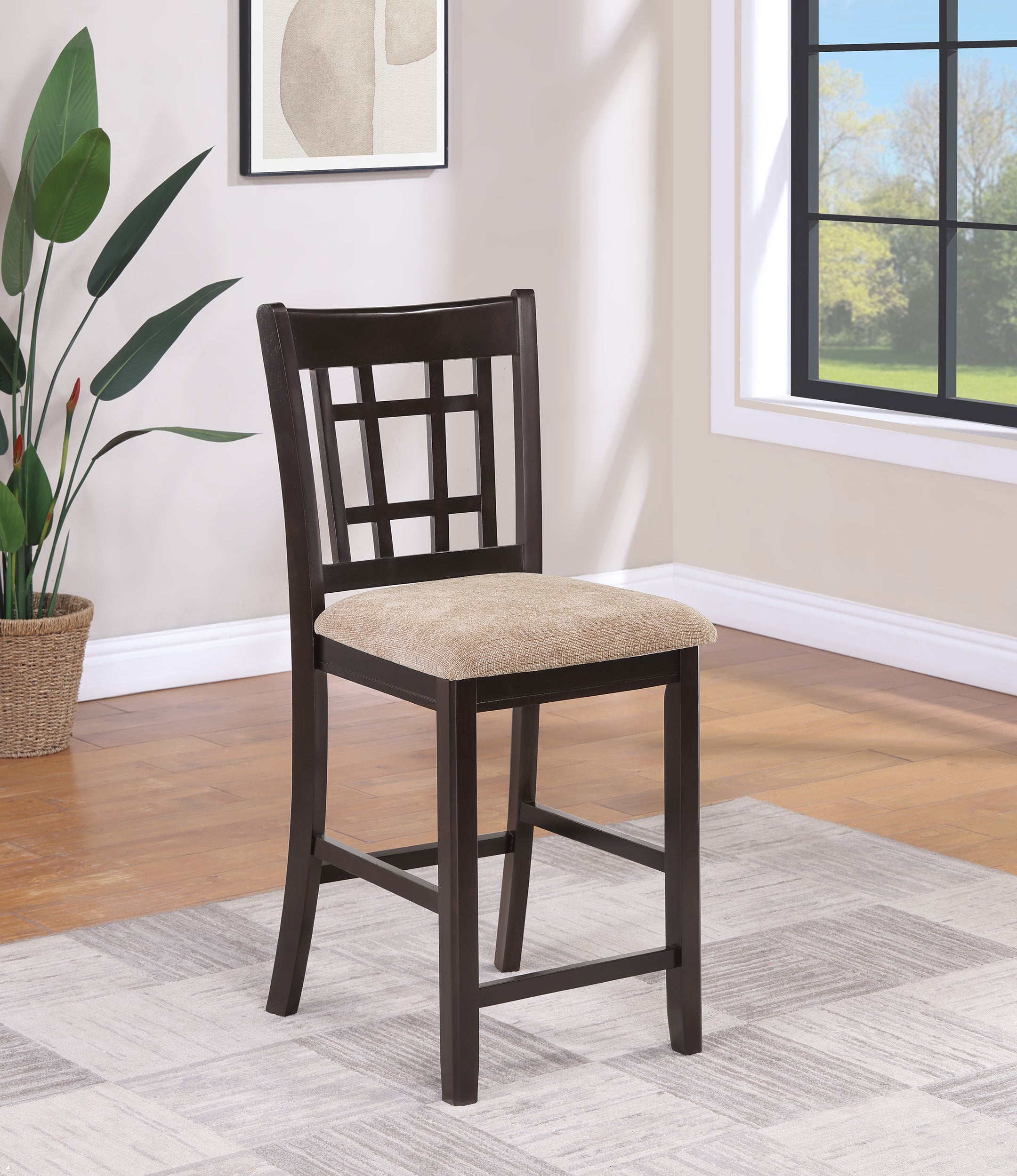 Lavon Wood Counter Height Dining Chair Tan and Espresso (Set of 2)-CoasterEveryday