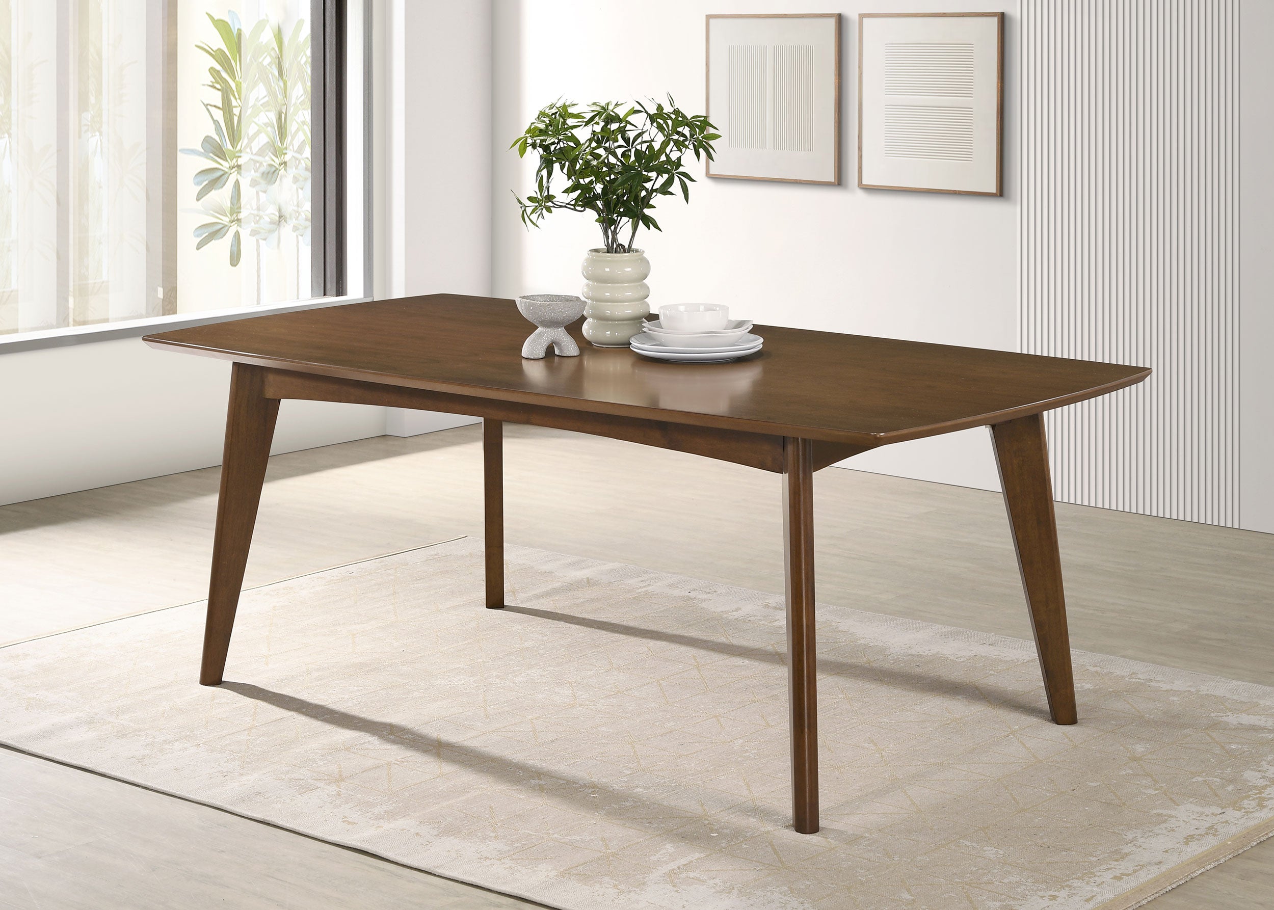 Malone Rectangular 78-inch Wood Dining Table Dark Walnut-CoasterEssence