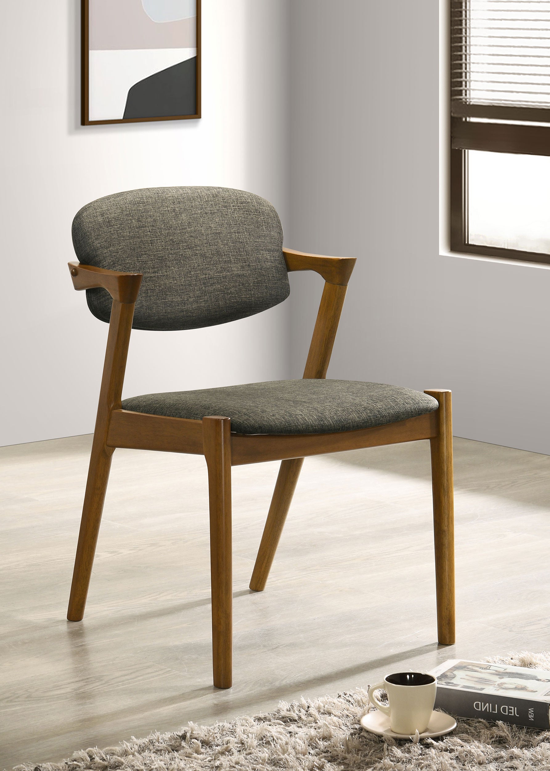 Malone Padded Wood Dining Arm Chair Dark Walnut (Set of 2)-CoasterEssence