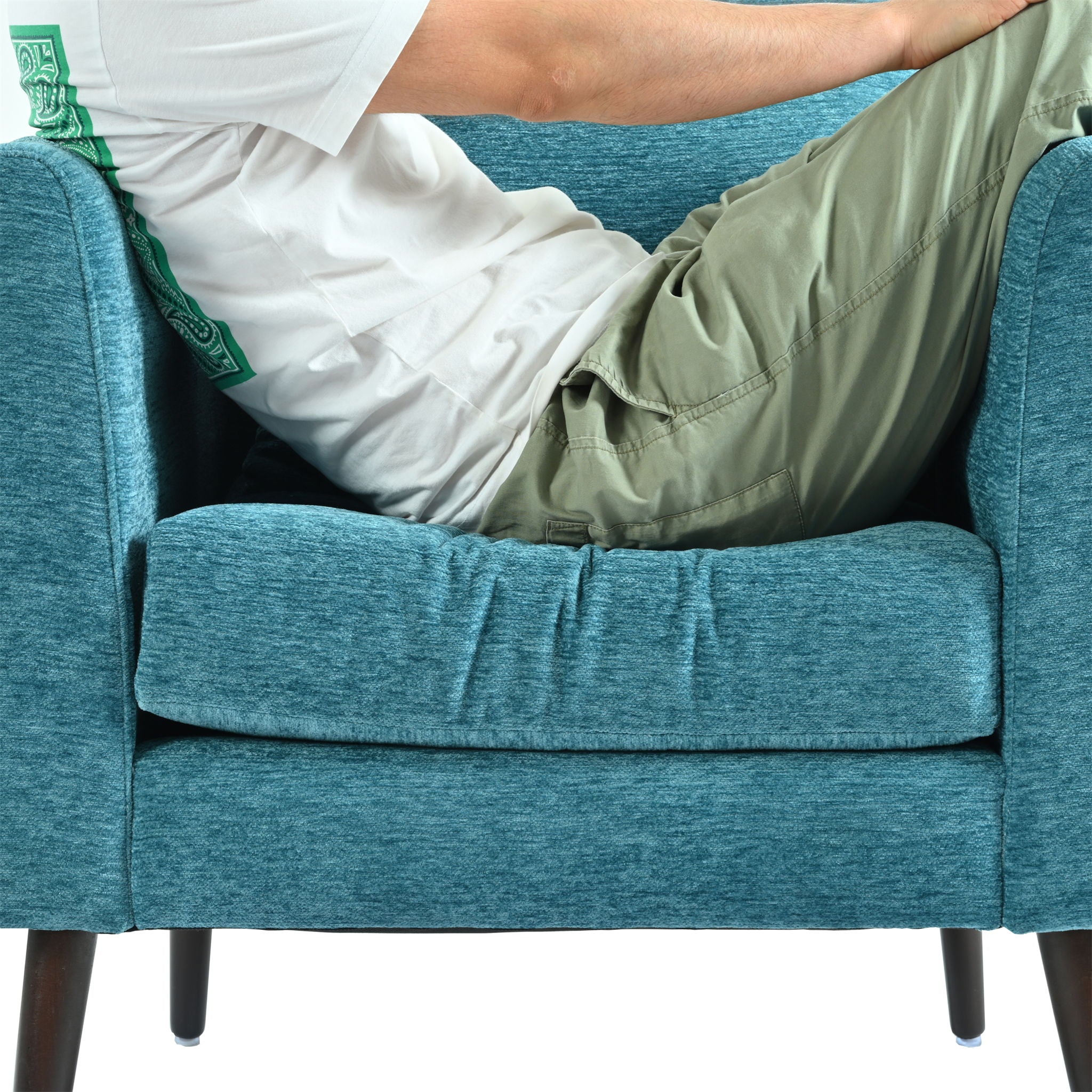 Modern Accent Upholstered Armchair With Pillow