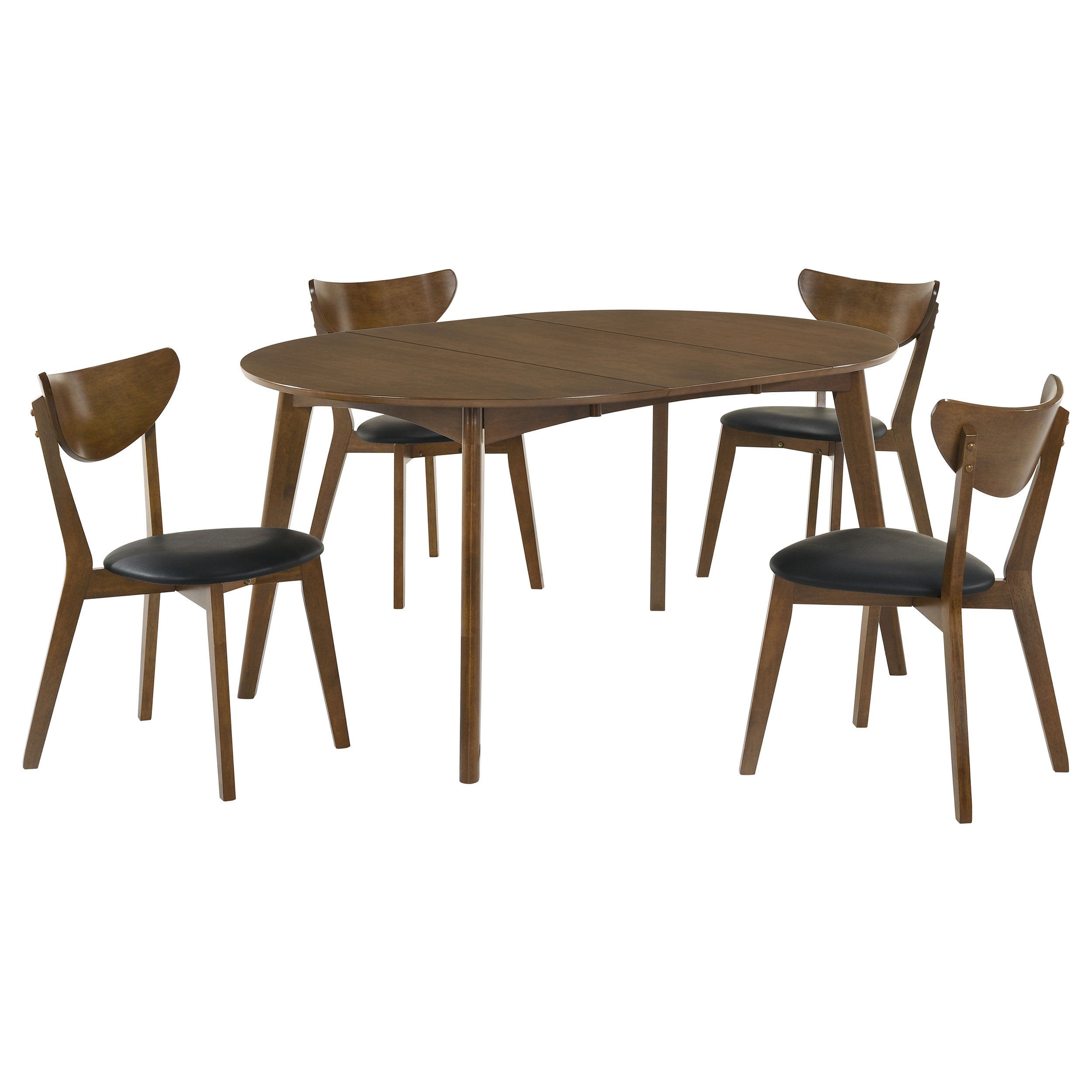 Jedda 5-piece Oval Dining Table Set Dark Walnut-CoasterEveryday